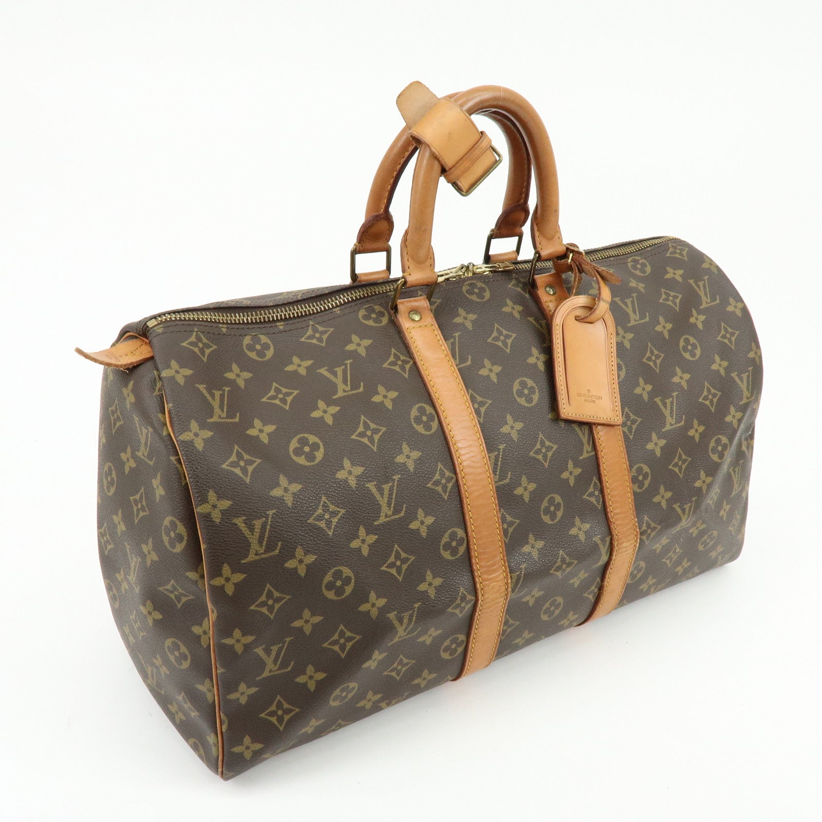 Louis Vuitton Monogram Keep All 45 Boston Bag Brown M41428