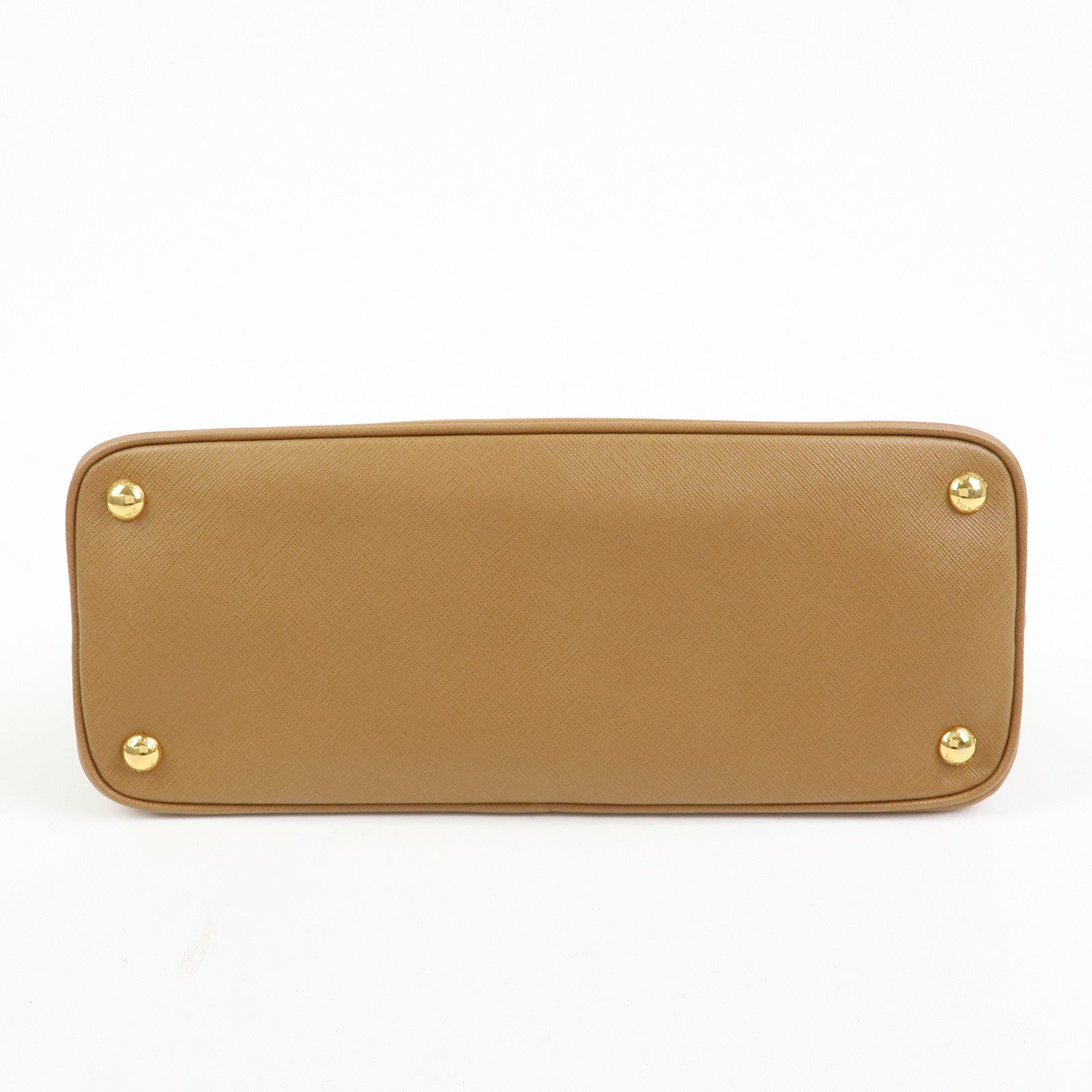 PRADA Triangle Logo Saffiano Leather Hand Bag Camel BL0837