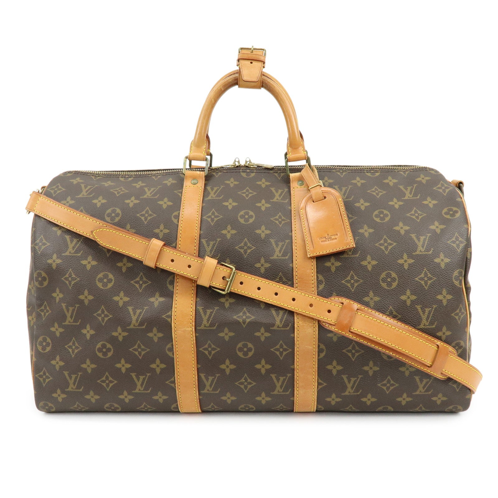 Louis Vuitton Keep All Bandouliere 50 Boston Bag Brown M41416