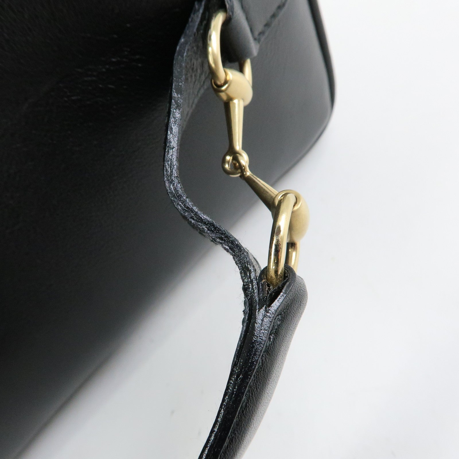 GUCCI Horsebit Leather Vanity Bag Cosmetic Bag Black 03217050140