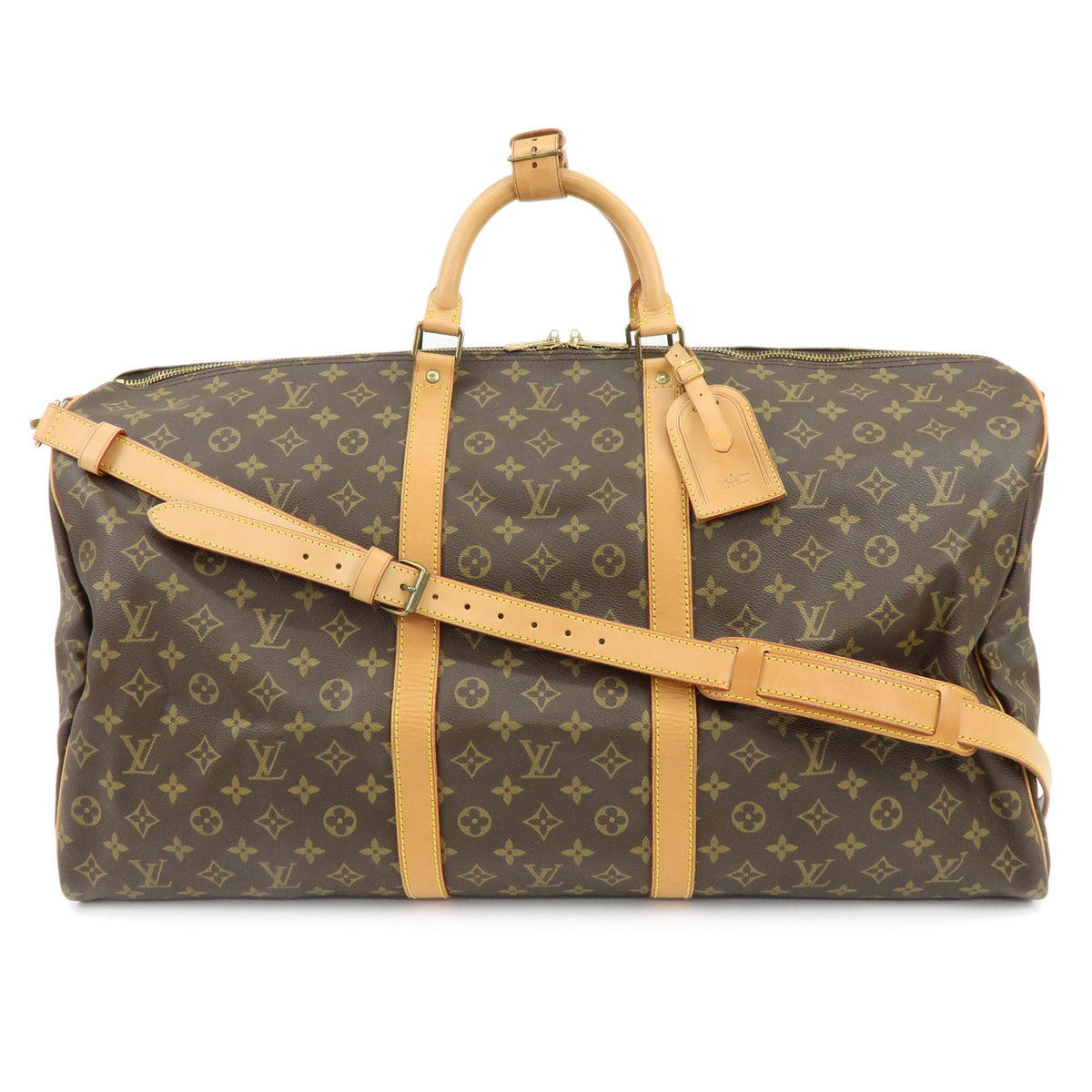 Louis Vuitton Monogram Keep All Bandouliere 60 Boston Bag Brown M41412