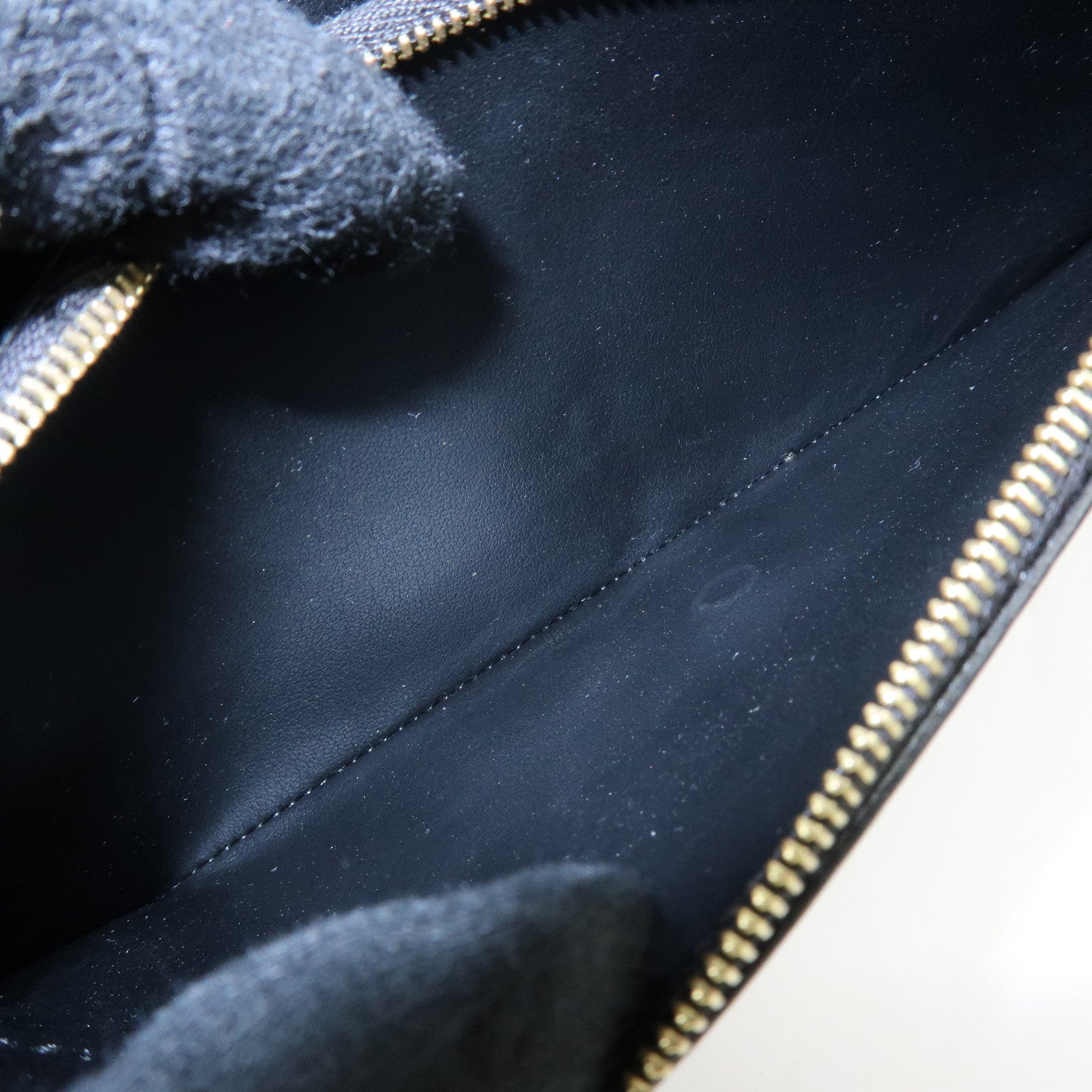 CELINE C Logo Leather Chain Long Flap Wallet Black