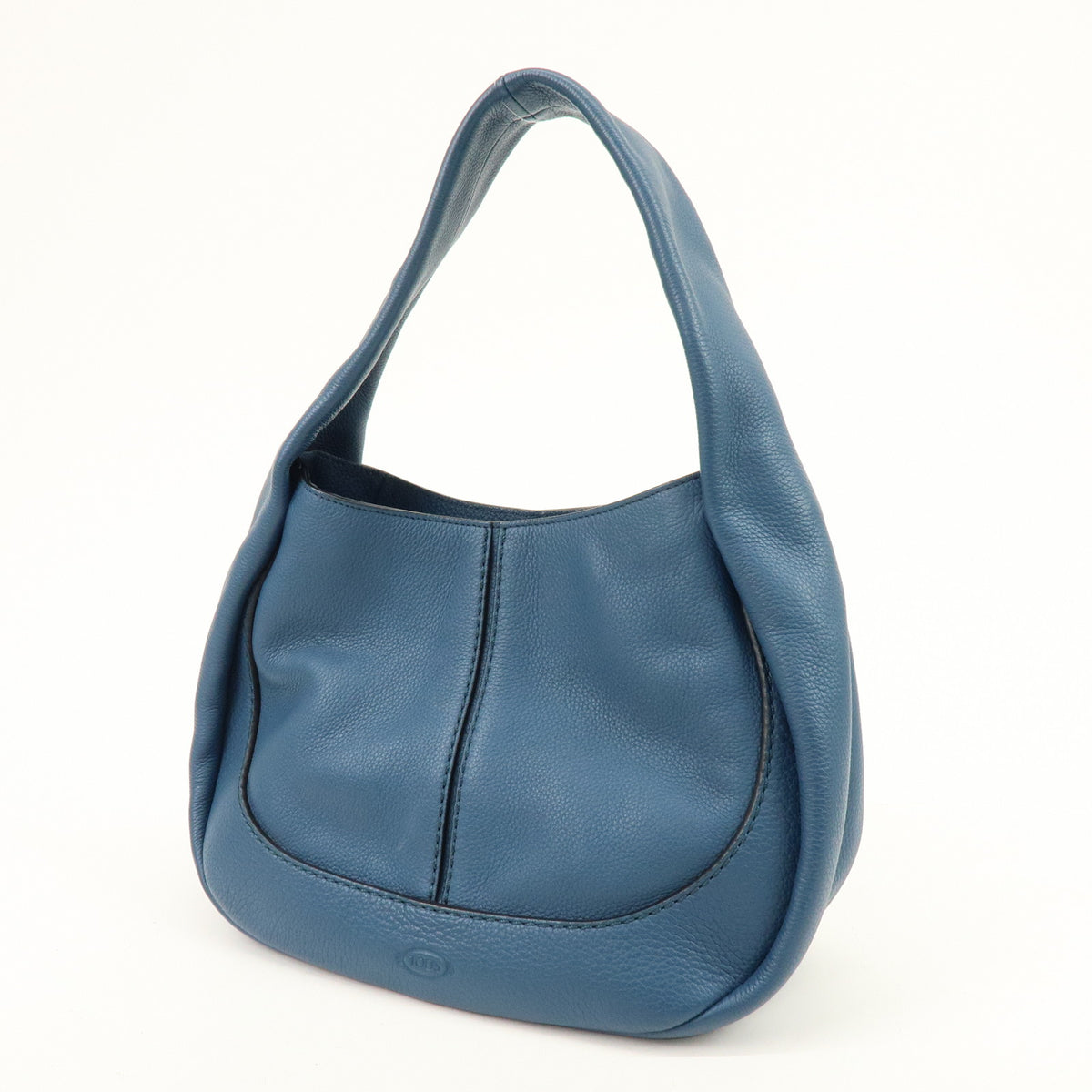 TOD'S Hobo Leather Shoulder Bag Hand Bag Blue