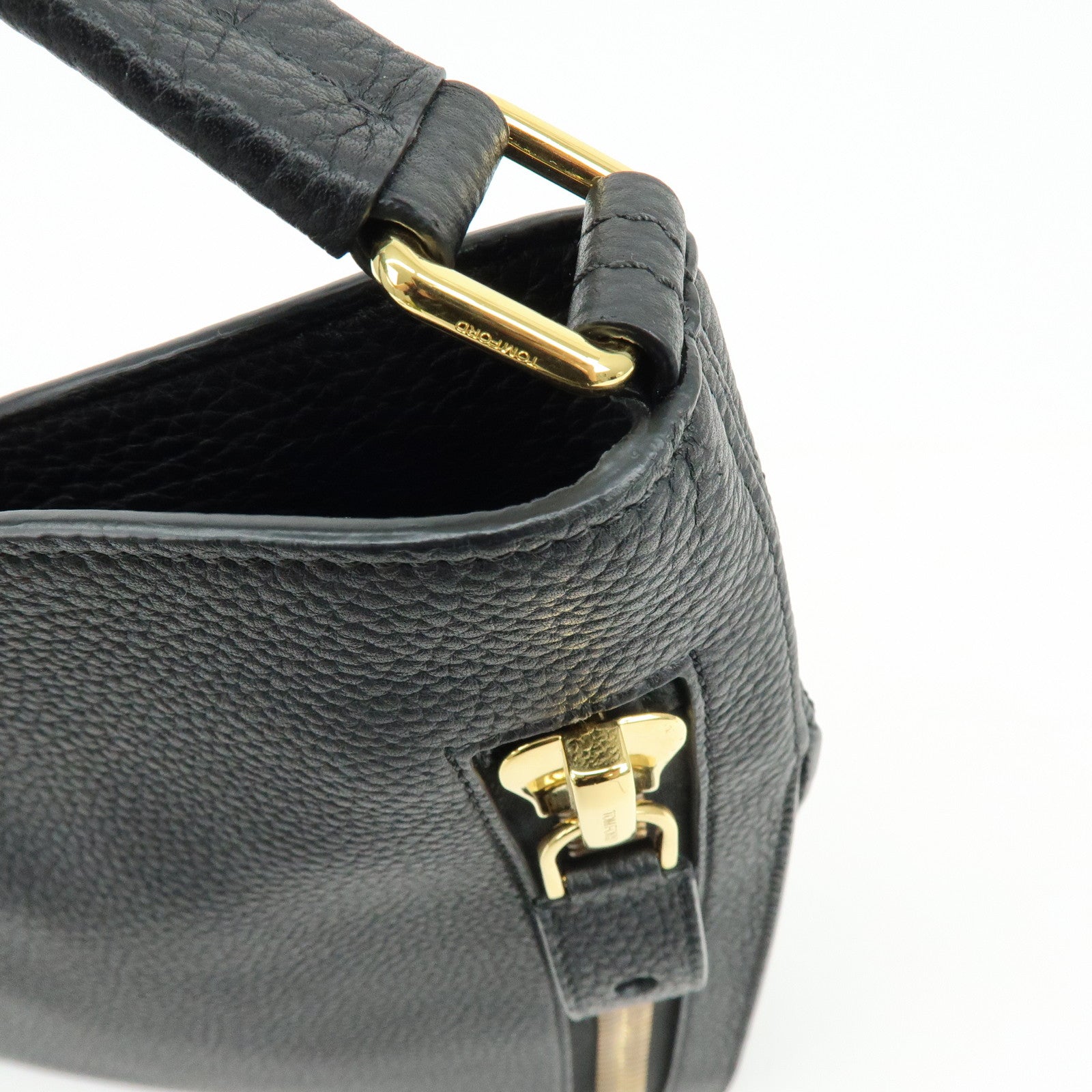 TOM FORD Alix Hobo Leather Shoulder Bag Black