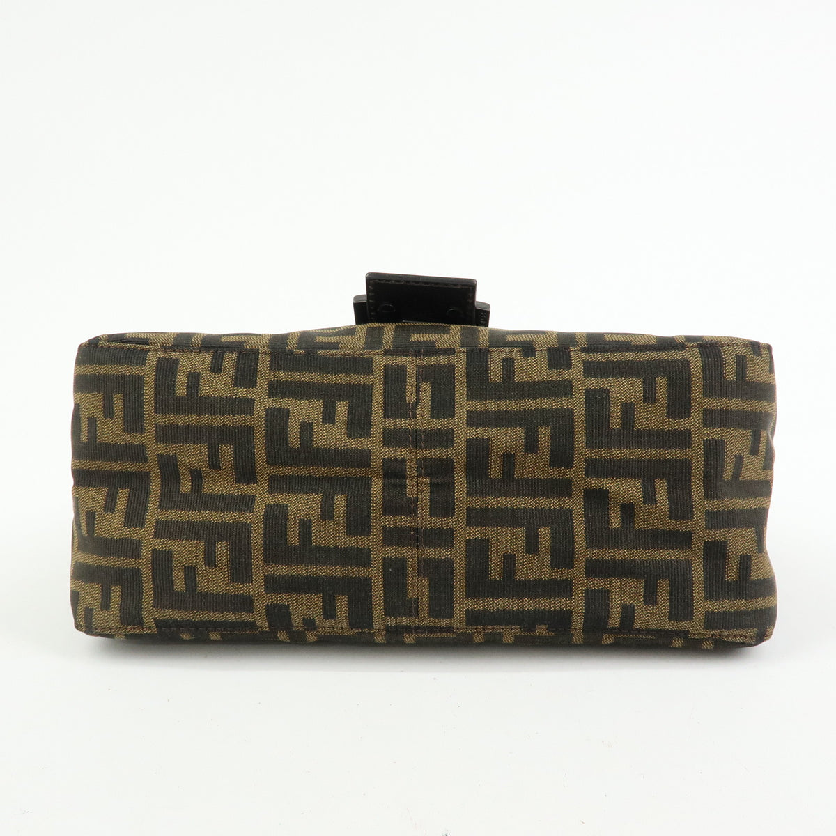 FENDI Mamma Baguette Zucca Canvas Leather Shoulder Bag Brown 8BR001