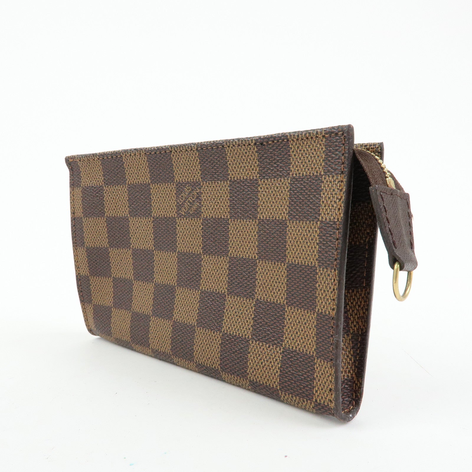 Louis Vuitton Damier Ebene Canvas Leather Pouch for Marais Bag Brown