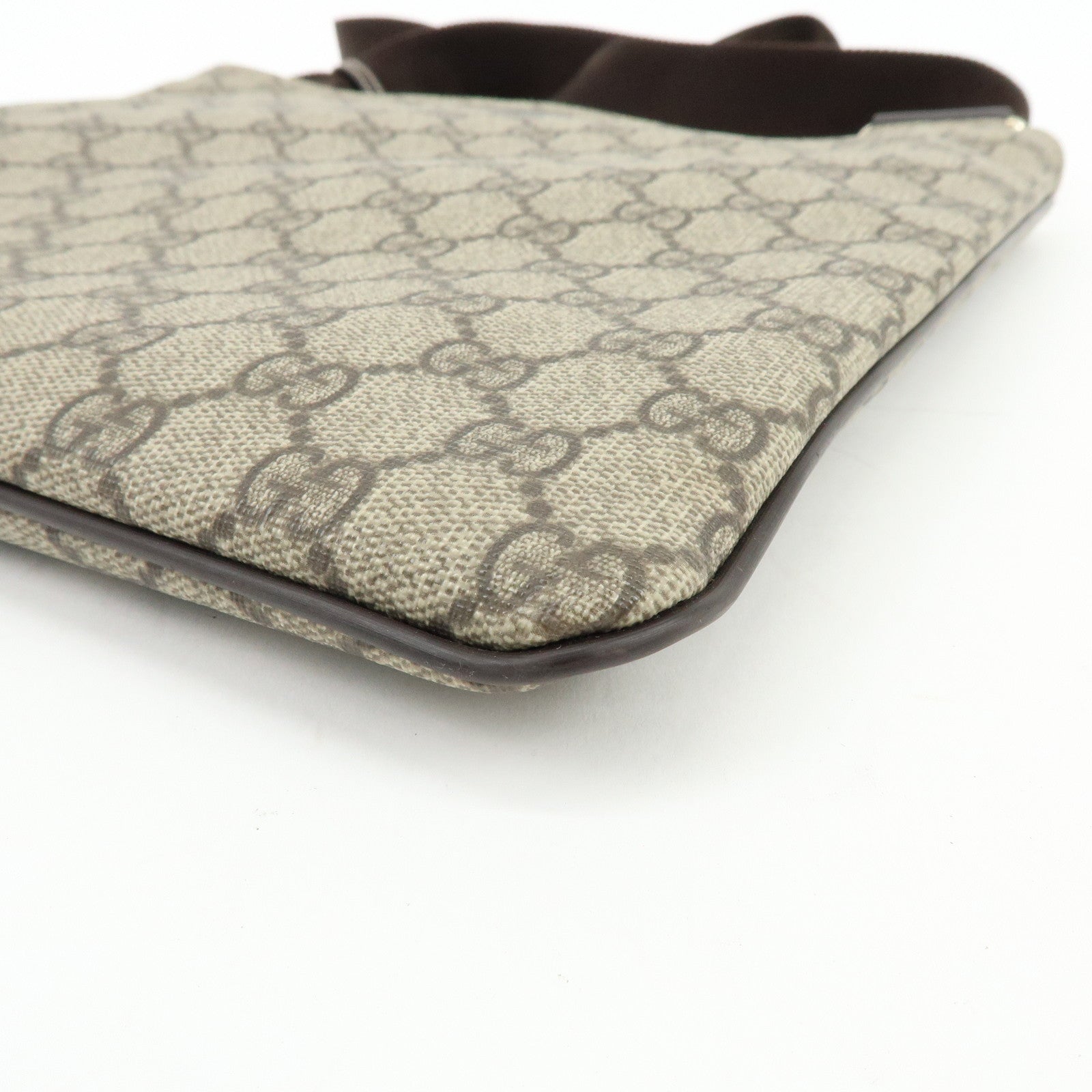 GUCCI GG Supreme Leather Shoulder Bag Crossbody Bag Brown Beige 201446