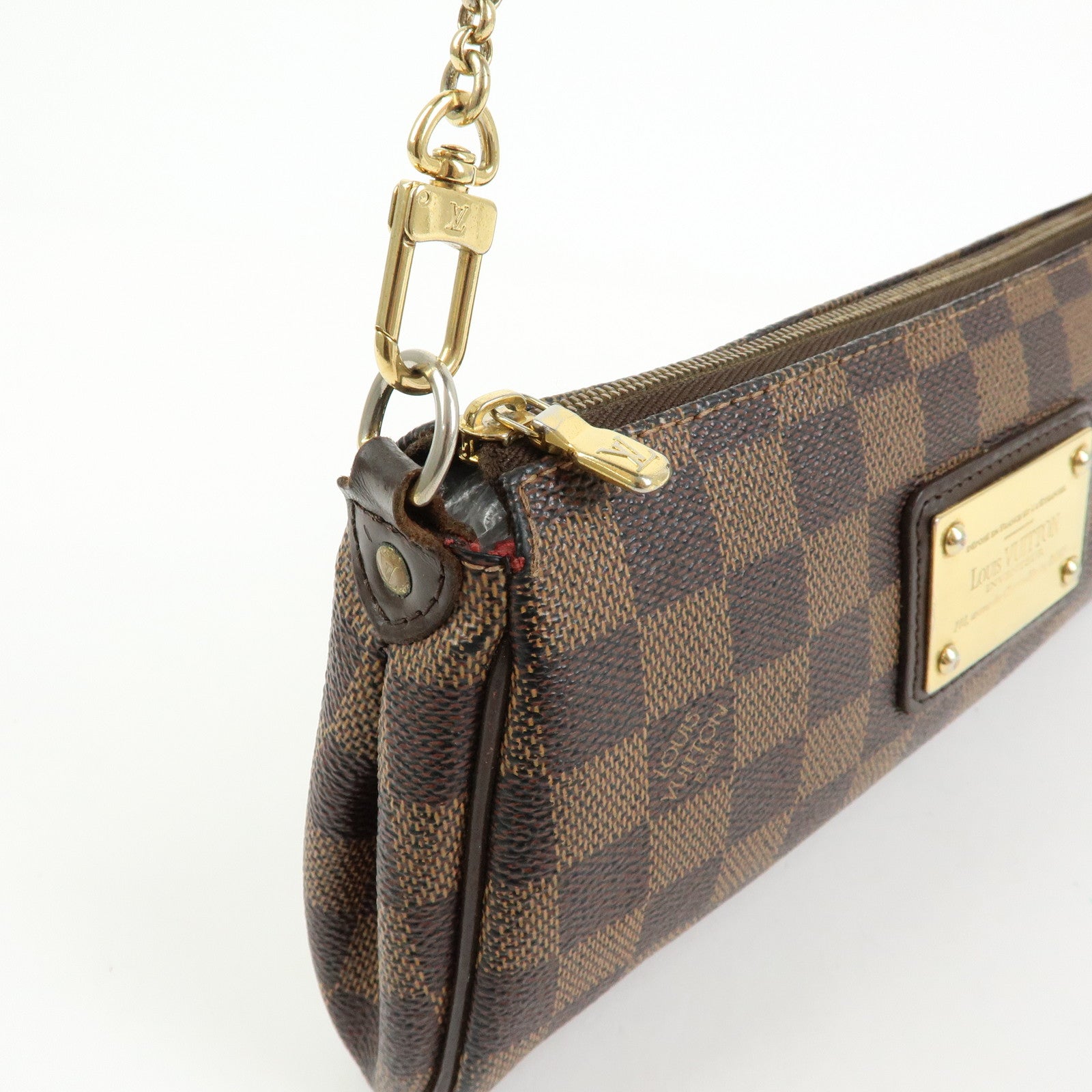 Louis Vuitton Damier Ebene Eva 2Way Hand Bag Chain Shoulder Bag N55213