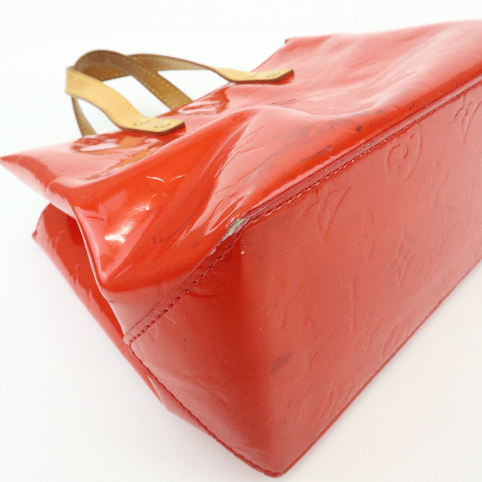 Louis Vuitton Monogram Vernis Reade PM Hand Bag Rouge M91088