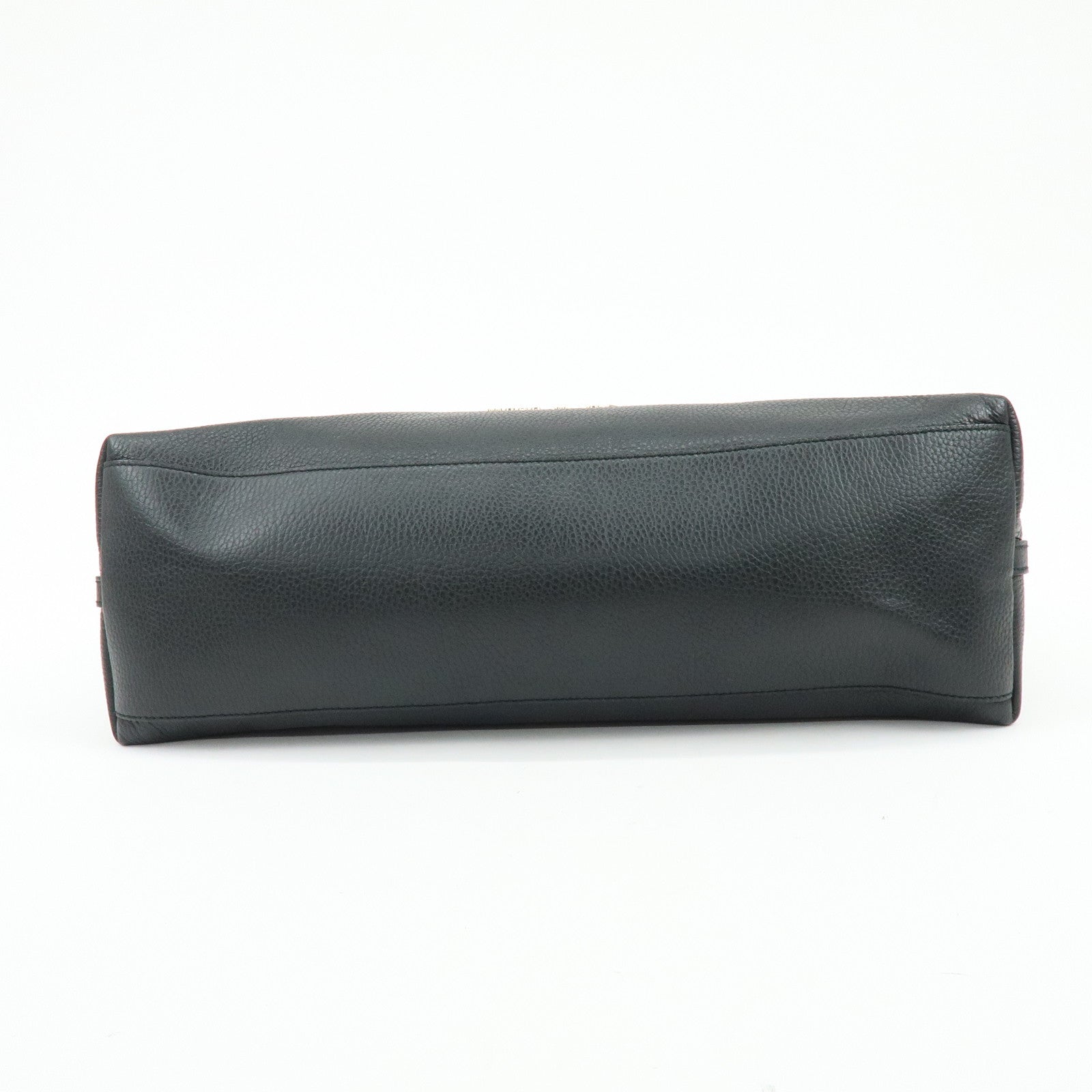 GUCCI Logo Leather Tote Bag Shoulder Bag Black 380118