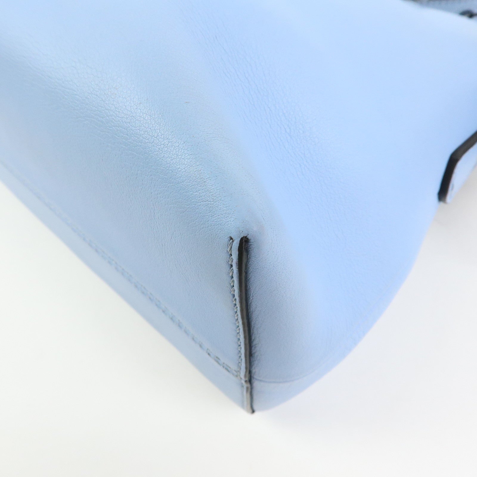 FENDI By The Way Medium Leather 2Way Bag Hand Light Blue 8BL146