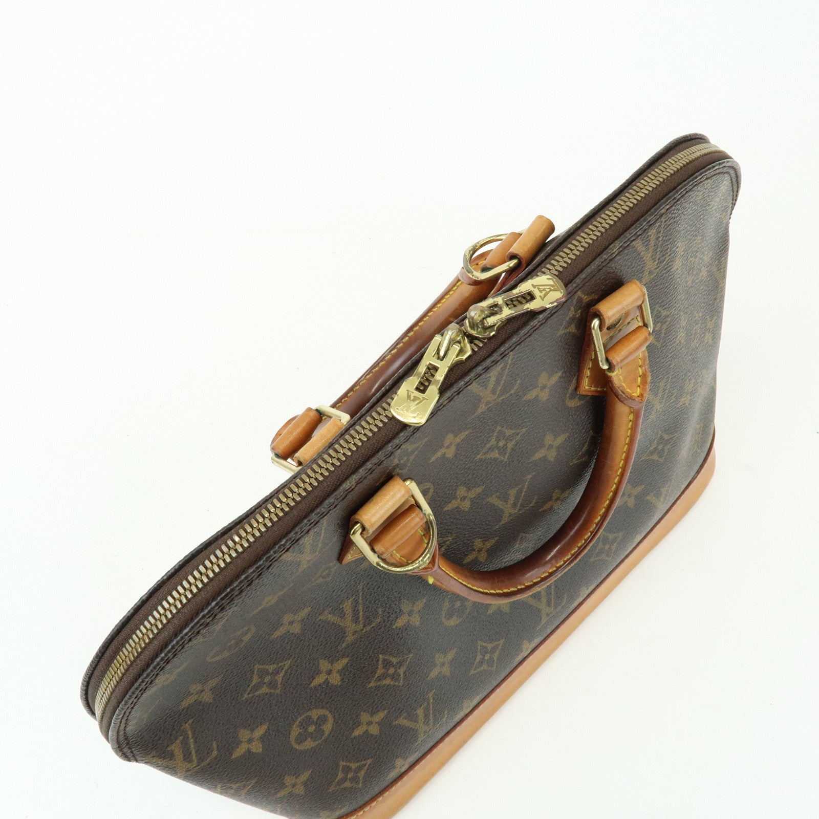 Louis Vuitton Monogram Alma PM Canvas Leather Hand Bag Brown M51130