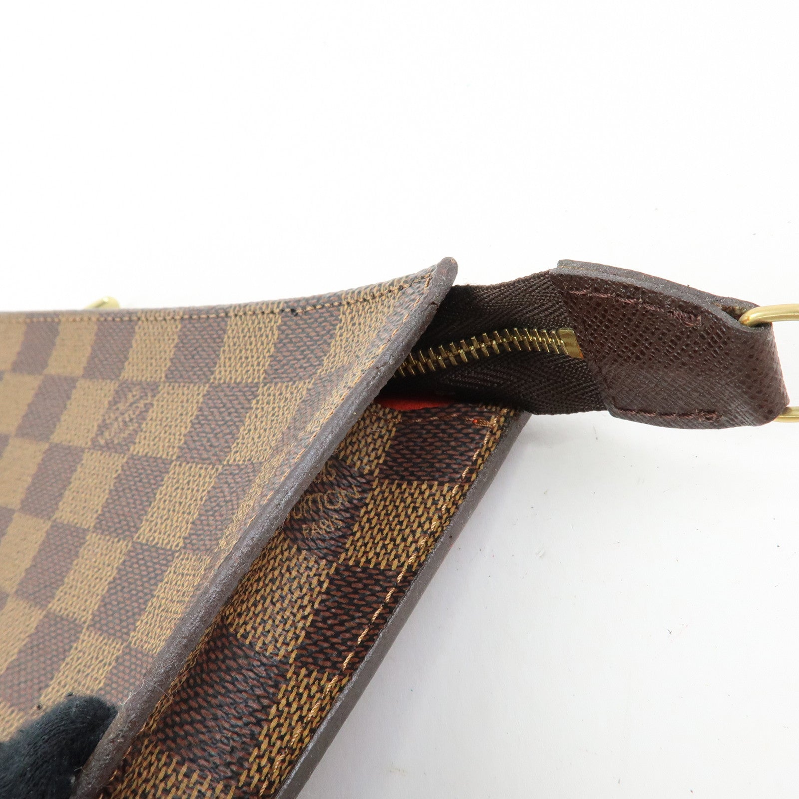 Louis Vuitton Damier Ebene Canvas Leather Pouch for Marais Bag Brown