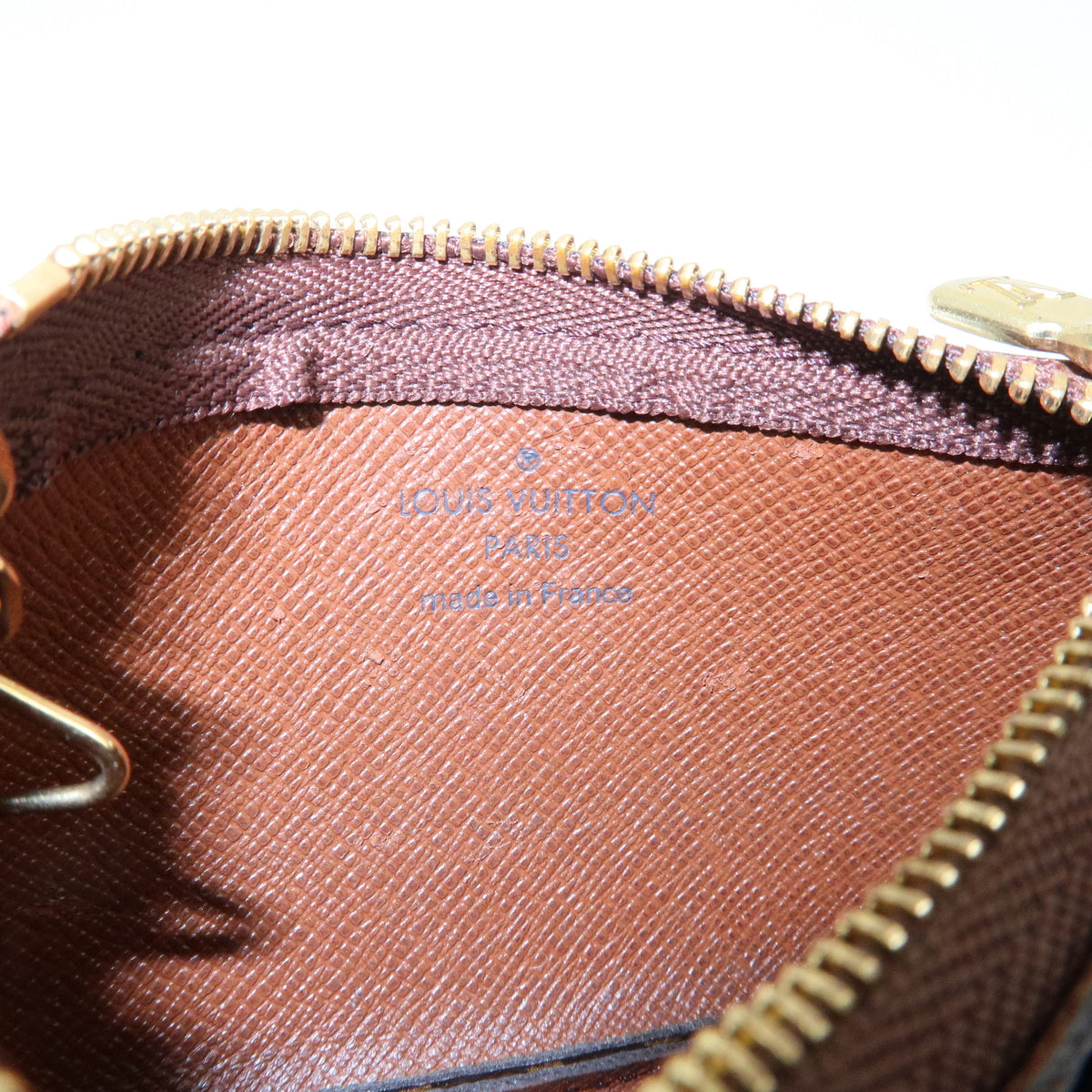 Louis Vuitton Monogram Pochette Cles Coin Case Key Case Brown M62650