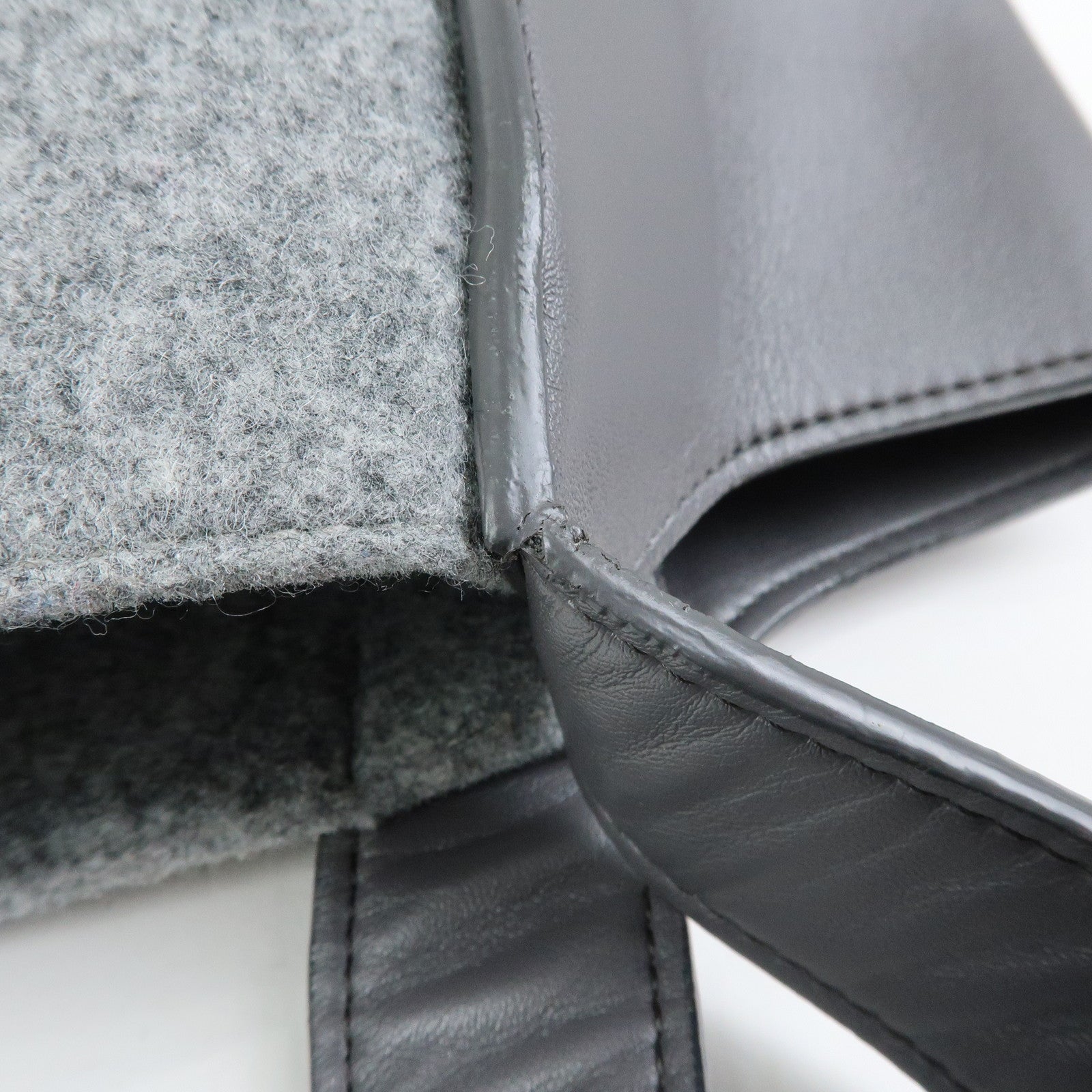 STELLA MCCARTNEY Felt Faux Leather Tote Bag Shoulder Bag Gray