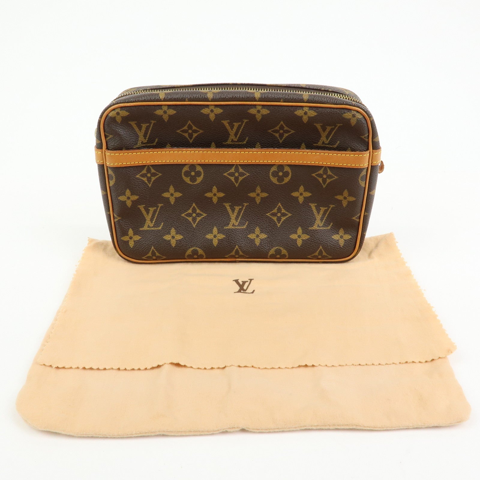 Louis Vuitton Monogram Compiegne 23 Pouch Clutch Bag Brown M51845