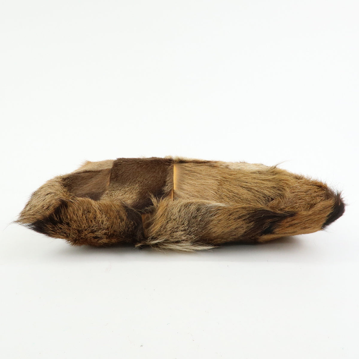 FENDI Fur Leather Shoulder Bag Hand Bag Brown 8BR349