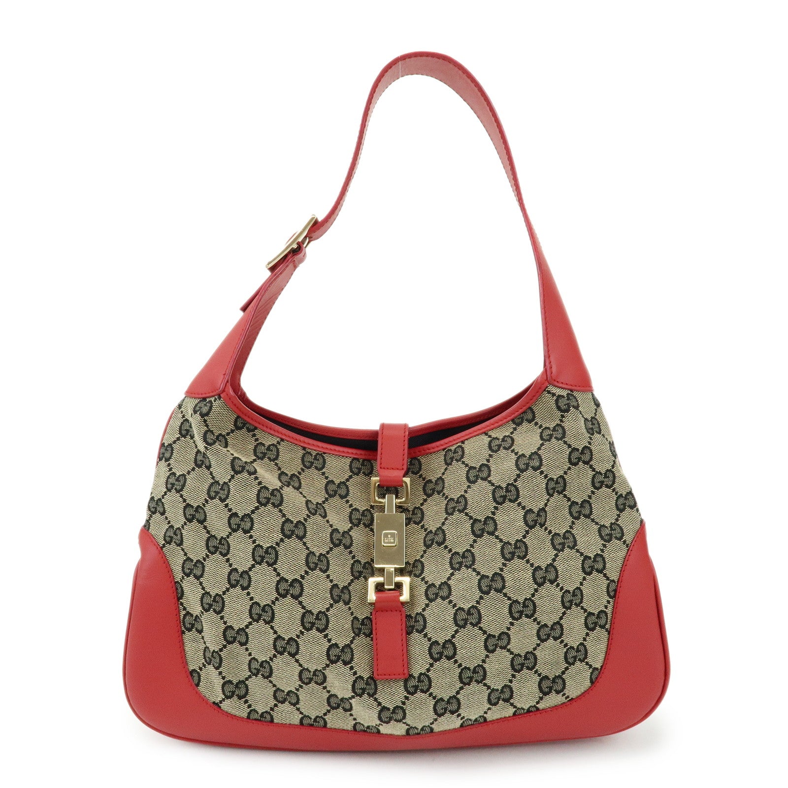 GUCCI Jackie GG Canvas Leather Shoulder Bag Hand Bag Beige 001.3306