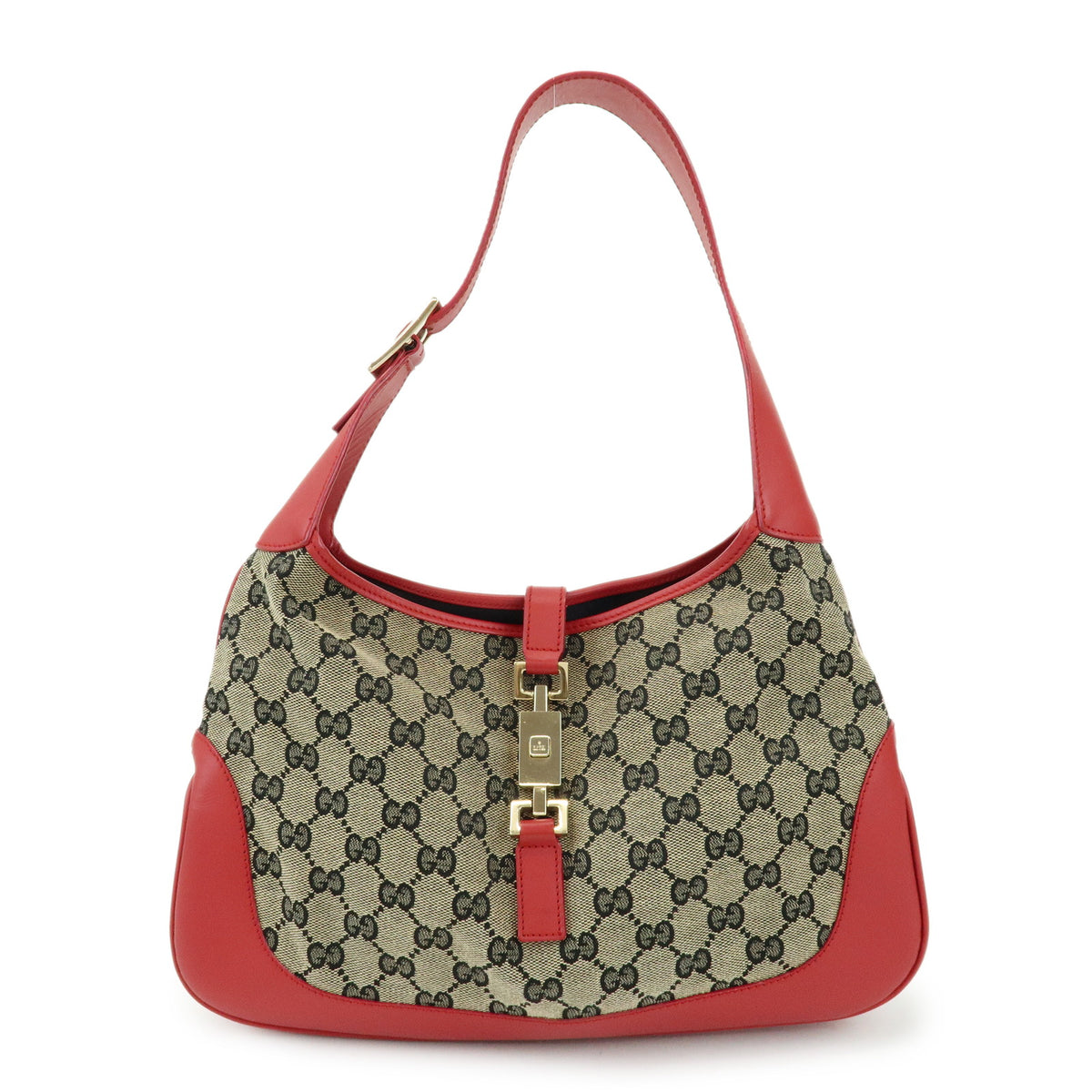 GUCCI Jackie GG Canvas Leather Shoulder Bag Hand Bag Beige 001.3306