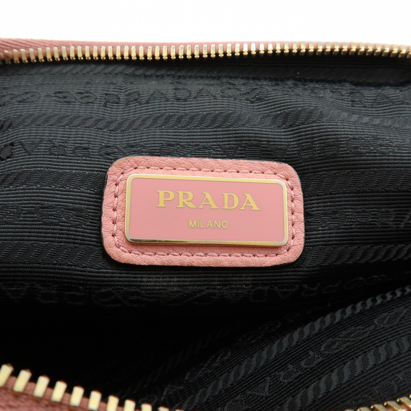 PRADA Logo Leather Shoulder Bag Crossbody Bag Camera Bag Pink