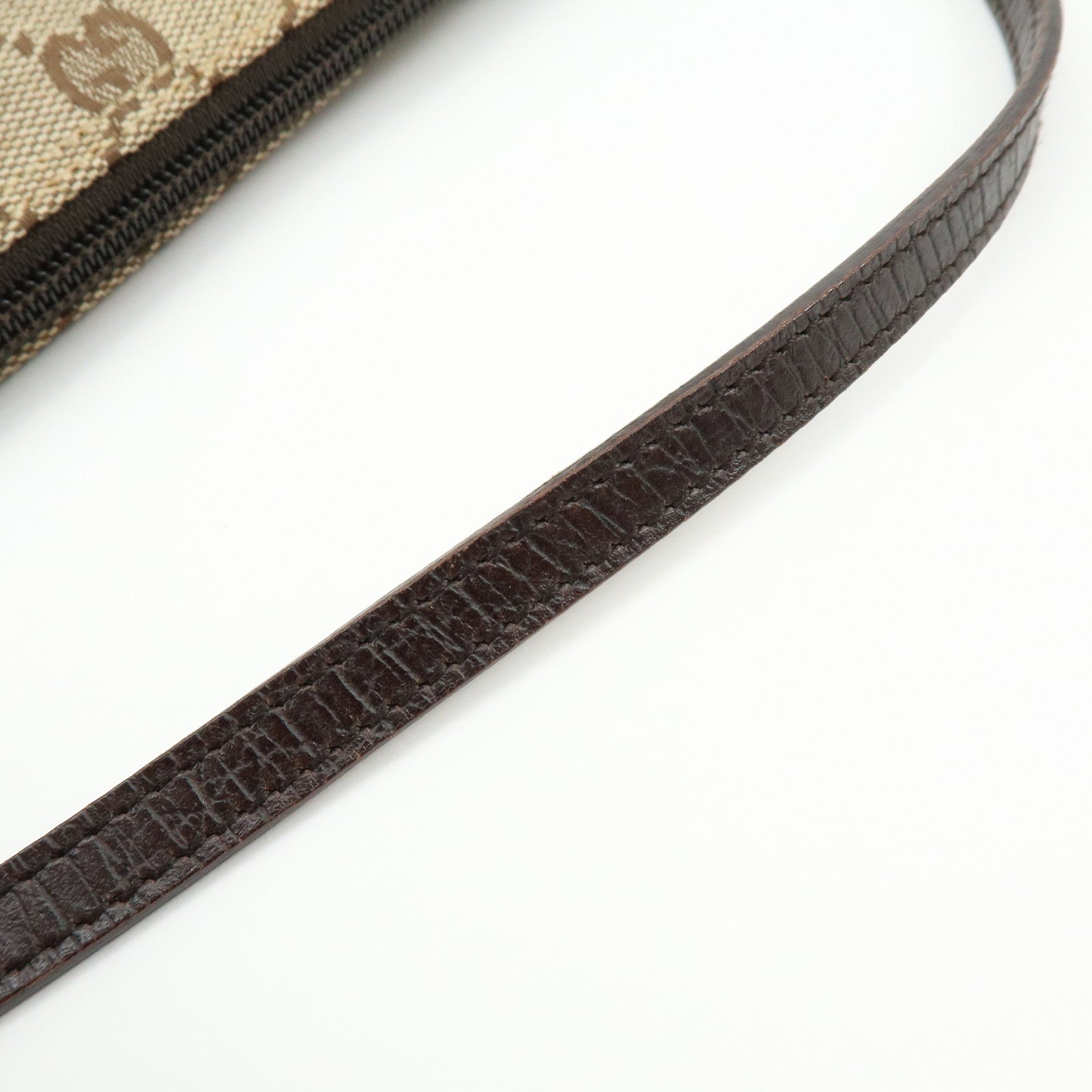 GUCCI Boat Bag GG Canvas Hand Bag Accessory Pouch Beige Brown 07198