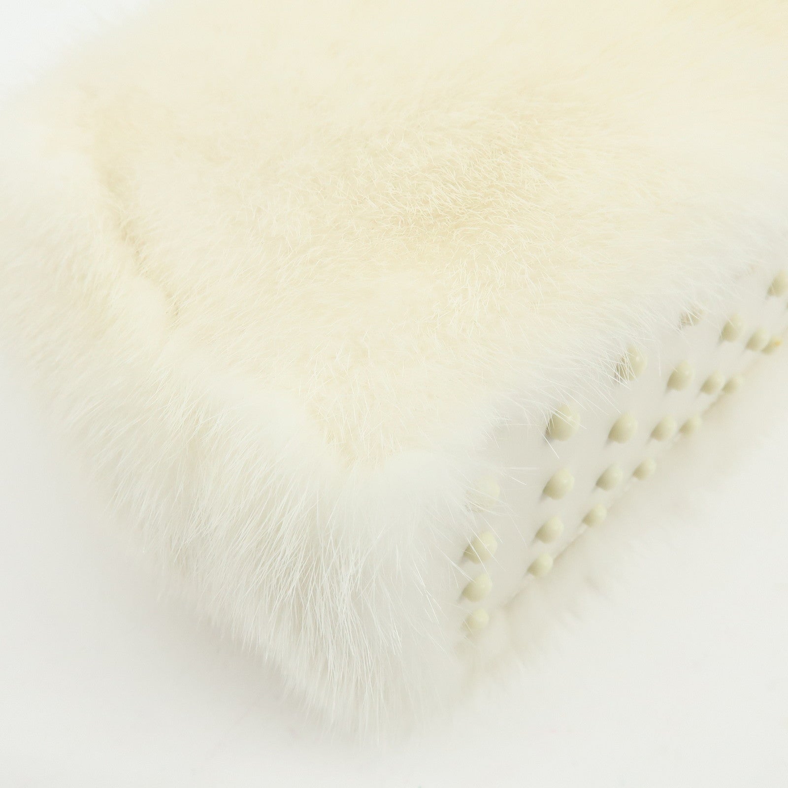 TOD'S Fur Leather 2Way Bag Hand Bag Shoulder Bag White