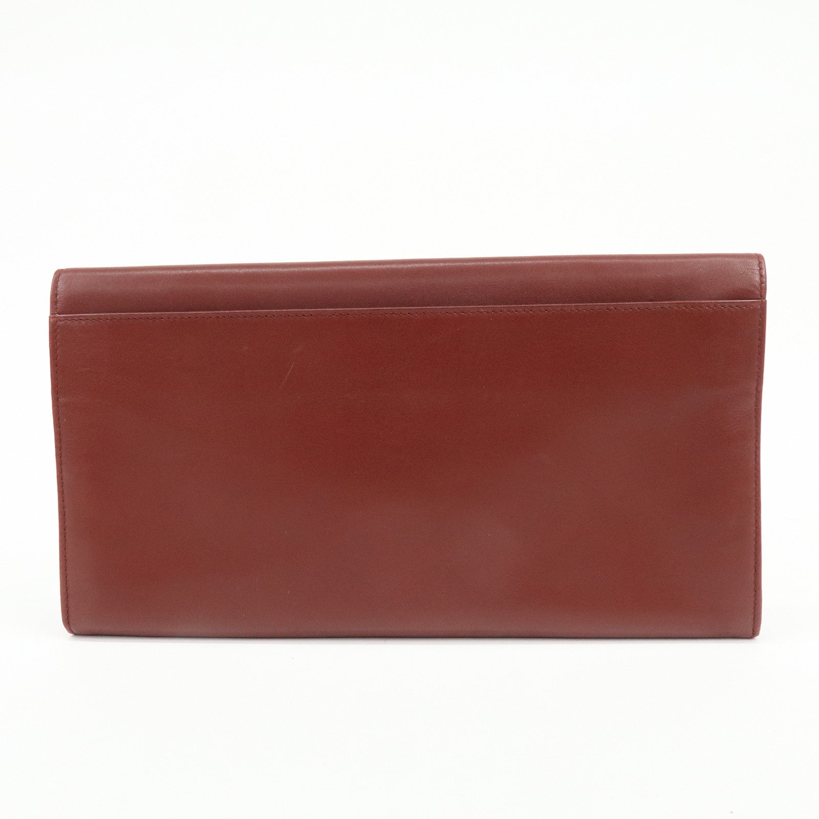 Cartier Must de Cartier Leather Clutch Bag Flat Pouch Bordeaux