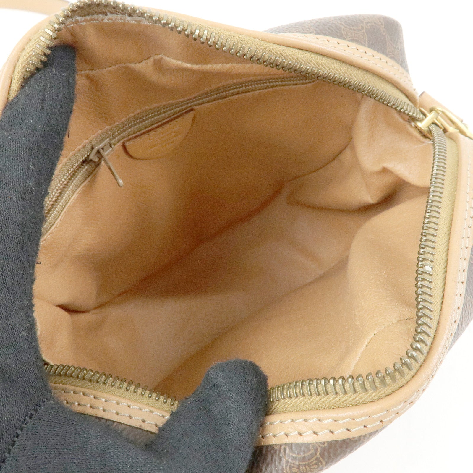 CELINE Macadam PVC Leather Shoulder Bag Crossbody Bag Brown