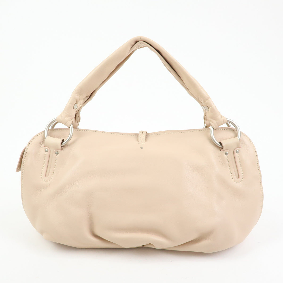 CELINE Bittersweet Leather Shoulder Bag Hand Bag Pink Beige