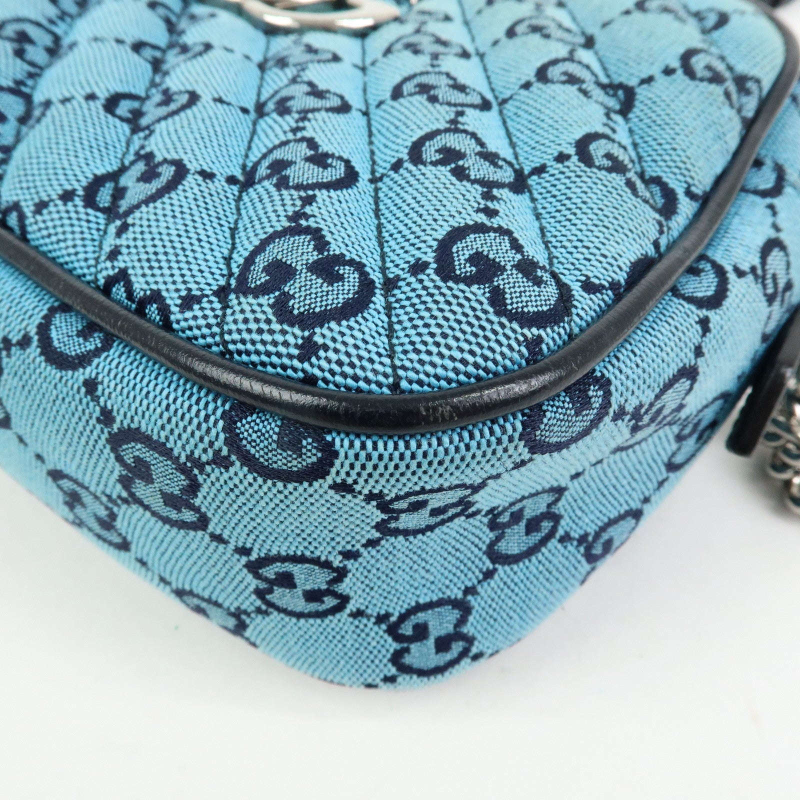 GUCCI GG Marmont Shoulder Bag Crossbody Bag Blue Dark Navy 447632