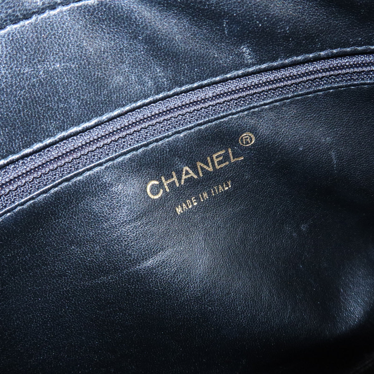 CHANEL Chocolate Bar Calf Skin Chain Shoulder Bag Hand Bag Black