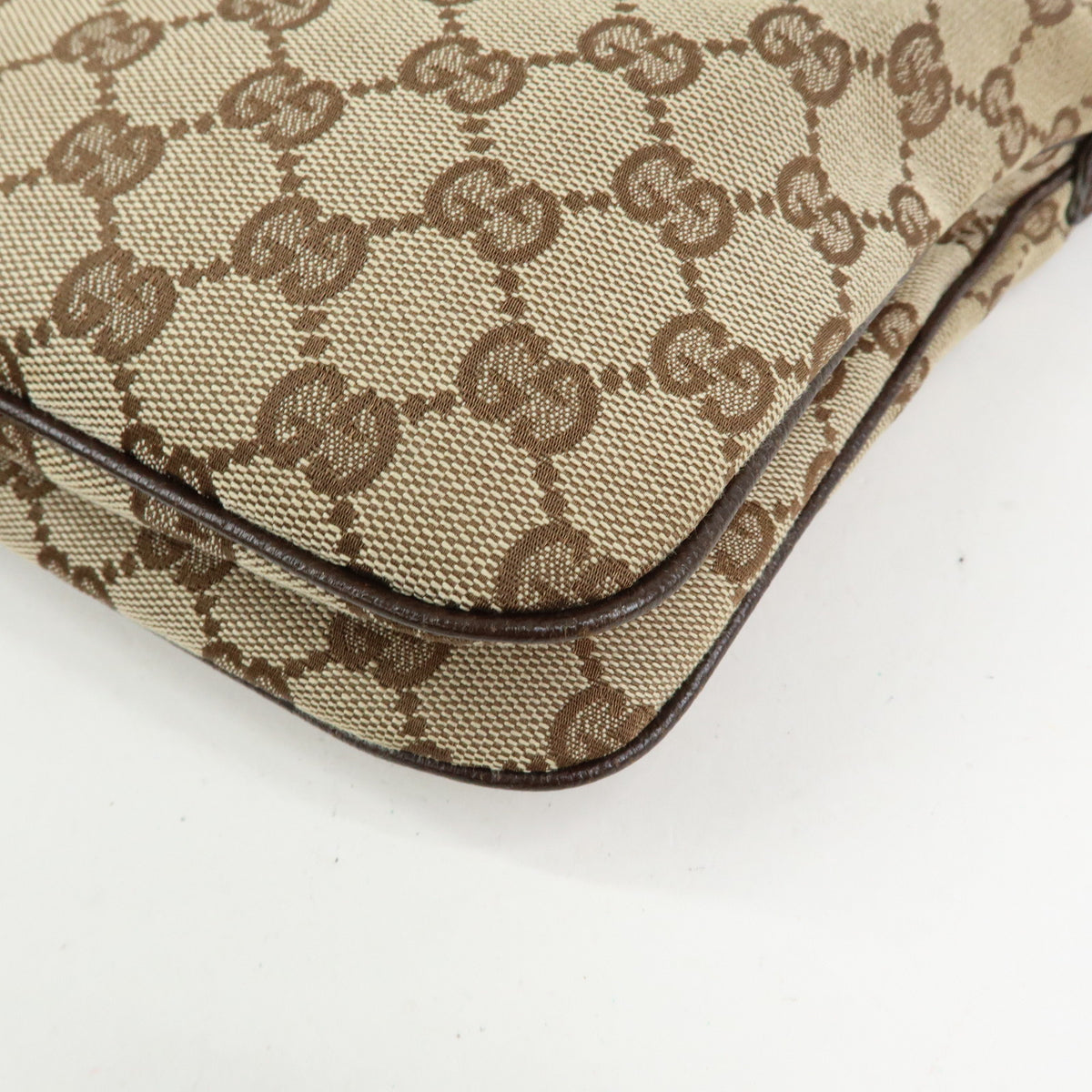 GUCCI Sherry GG Canvas Leather Shoulder Bag Hand Bag Brown 145812