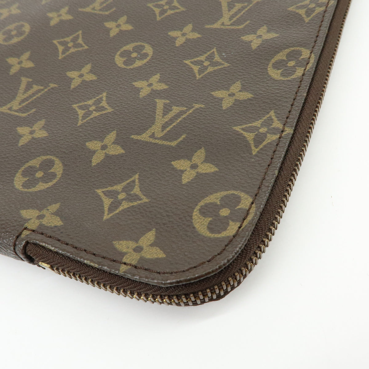 Louis Vuitton Monogram Posh Documents Clutch Bag Brown M53456
