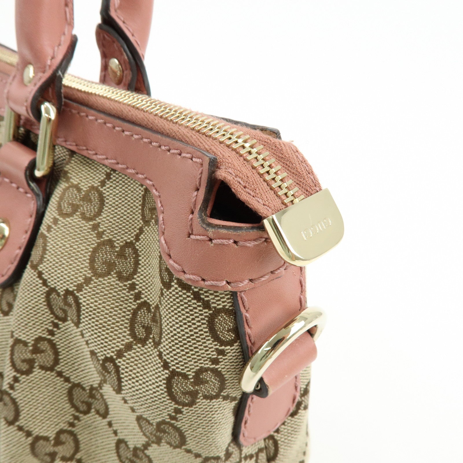 GUCCI Sukey GG Canvas Leather 2Way Shoulder Bag Pink 247902