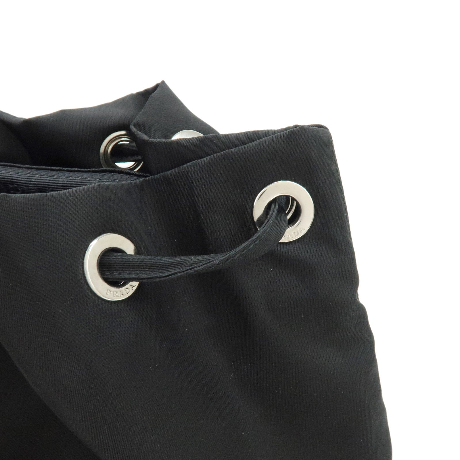 PRADA Triangle Logo Nylon Saffiano Leather Backpack Rucksack 1BZ811