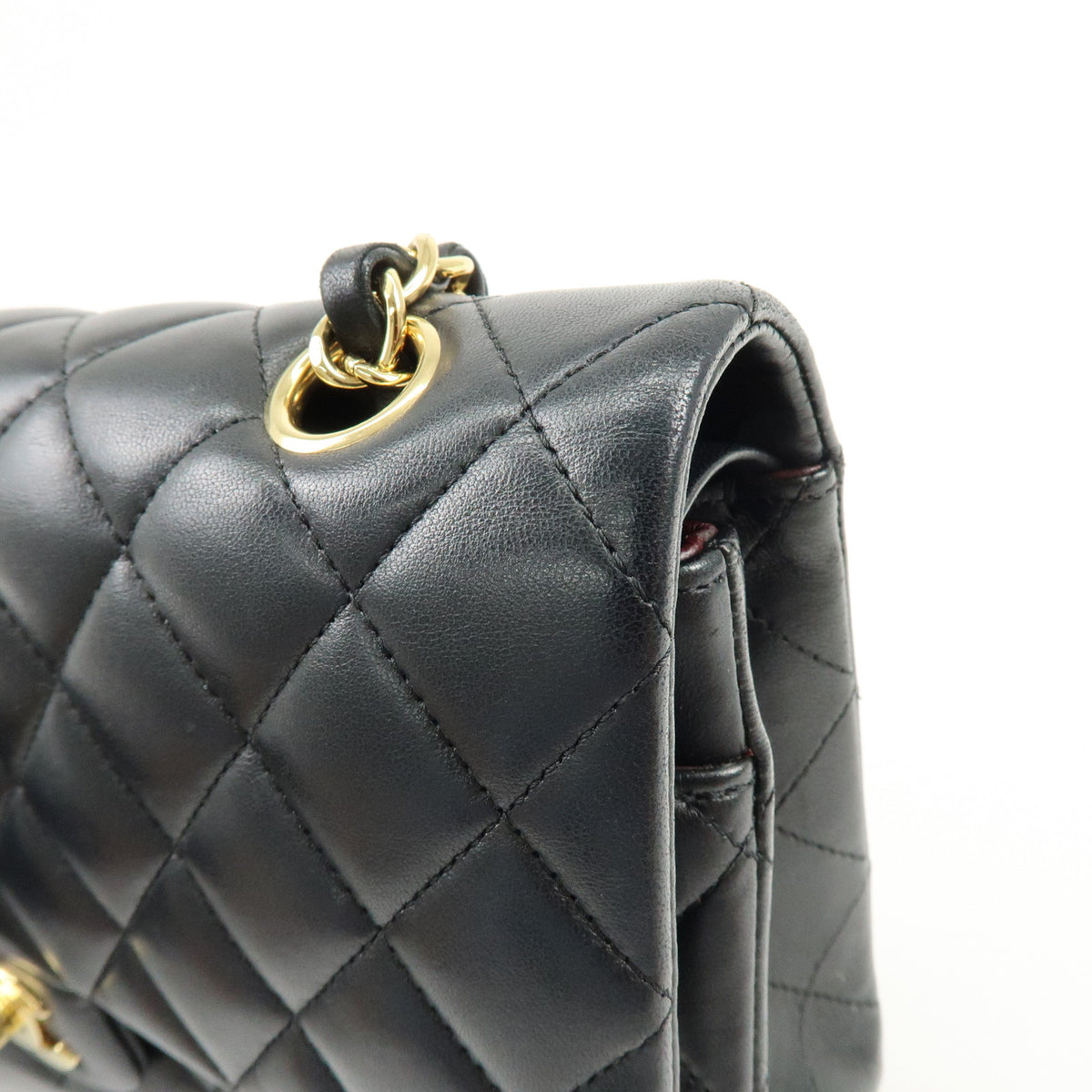 CHANEL Matelasse 25 Lamb Skin Double Flap Chain Shoulder Bag A01112