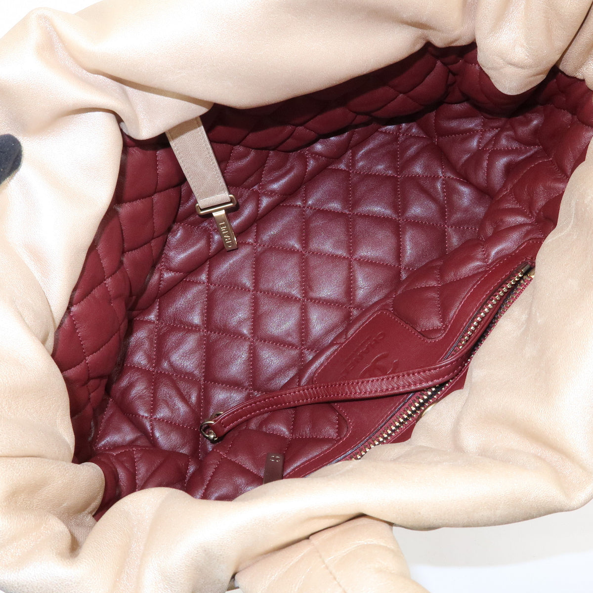 CHANEL COCO Cocoon Nylon Leather Medium Tote Bag Hand Bag Gold A48611