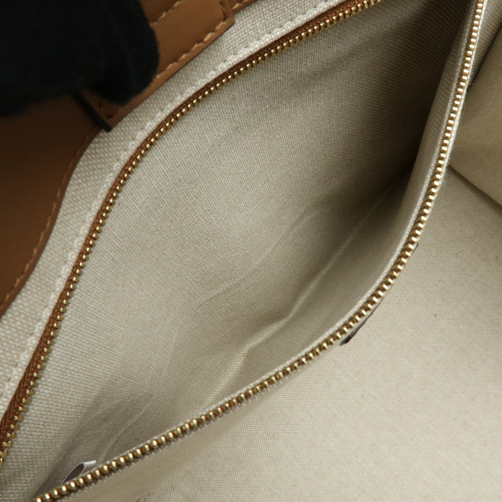 JIMMY CHOO Varennes Canvas Leather Tote Bag Shoulder Bag Ivory Brown