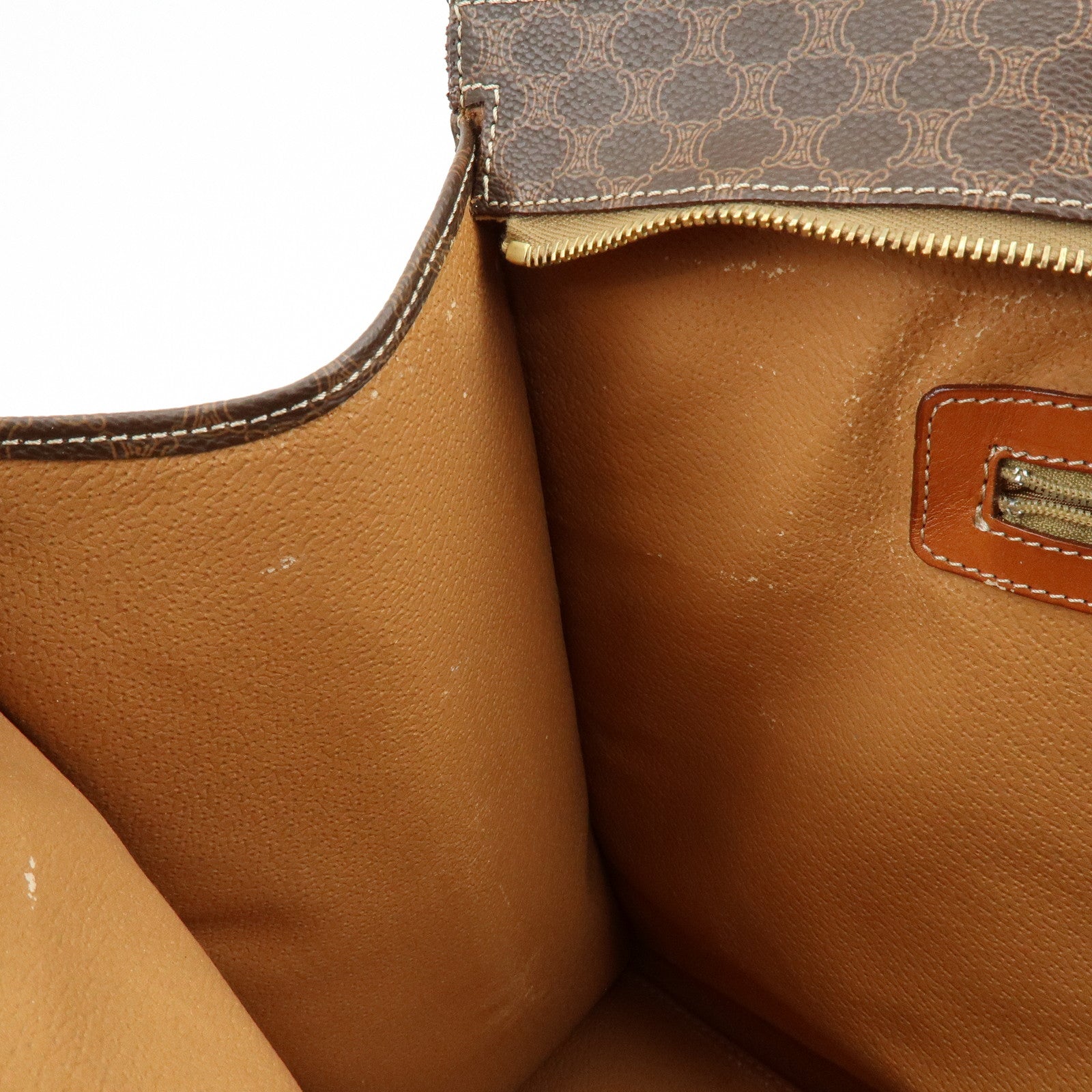 CELINE Macadam PVC Leather Tote Bag Shoulder Bag Brown