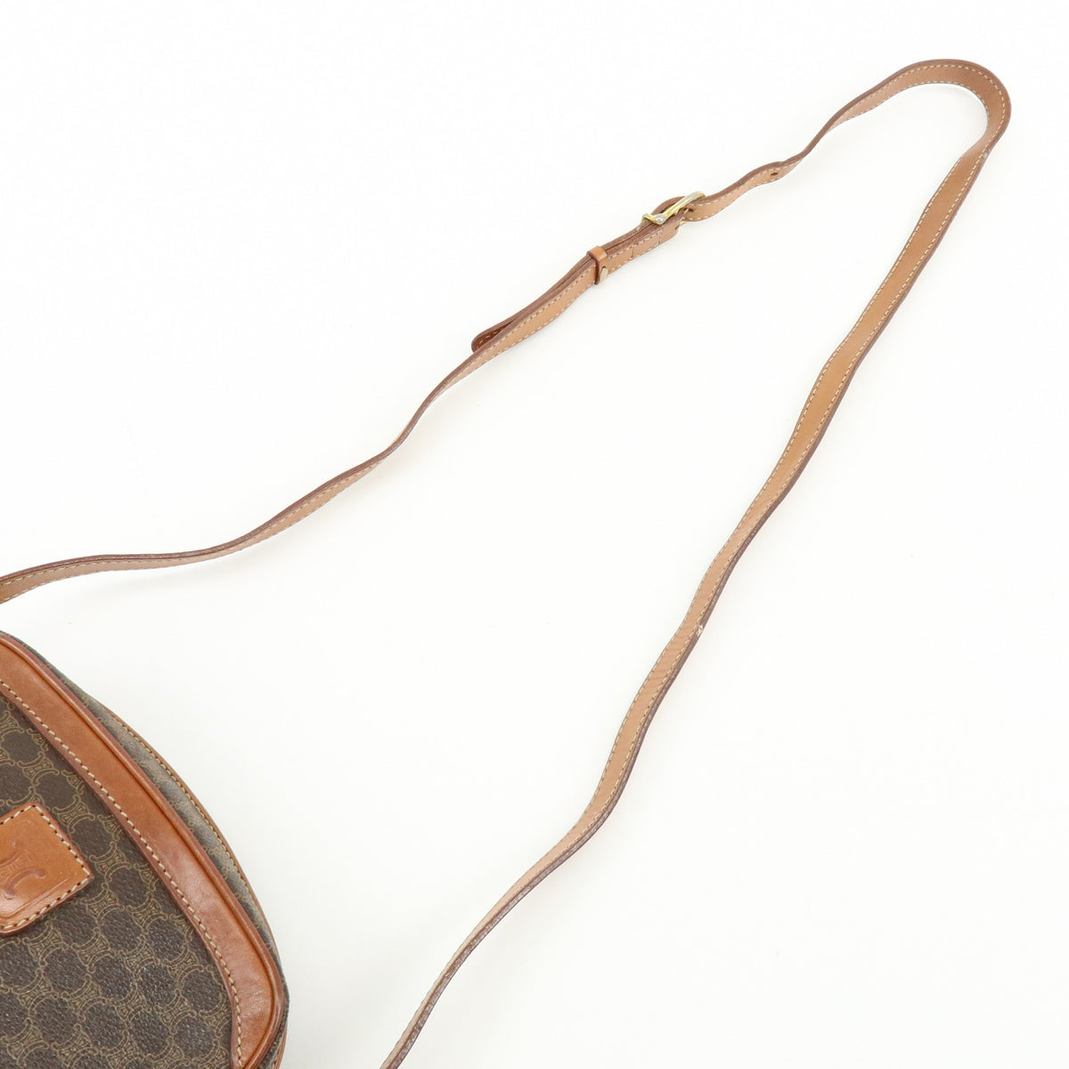 CELINE Macadam PVC Leather Shoulder Bag Crossbody Bag Brown