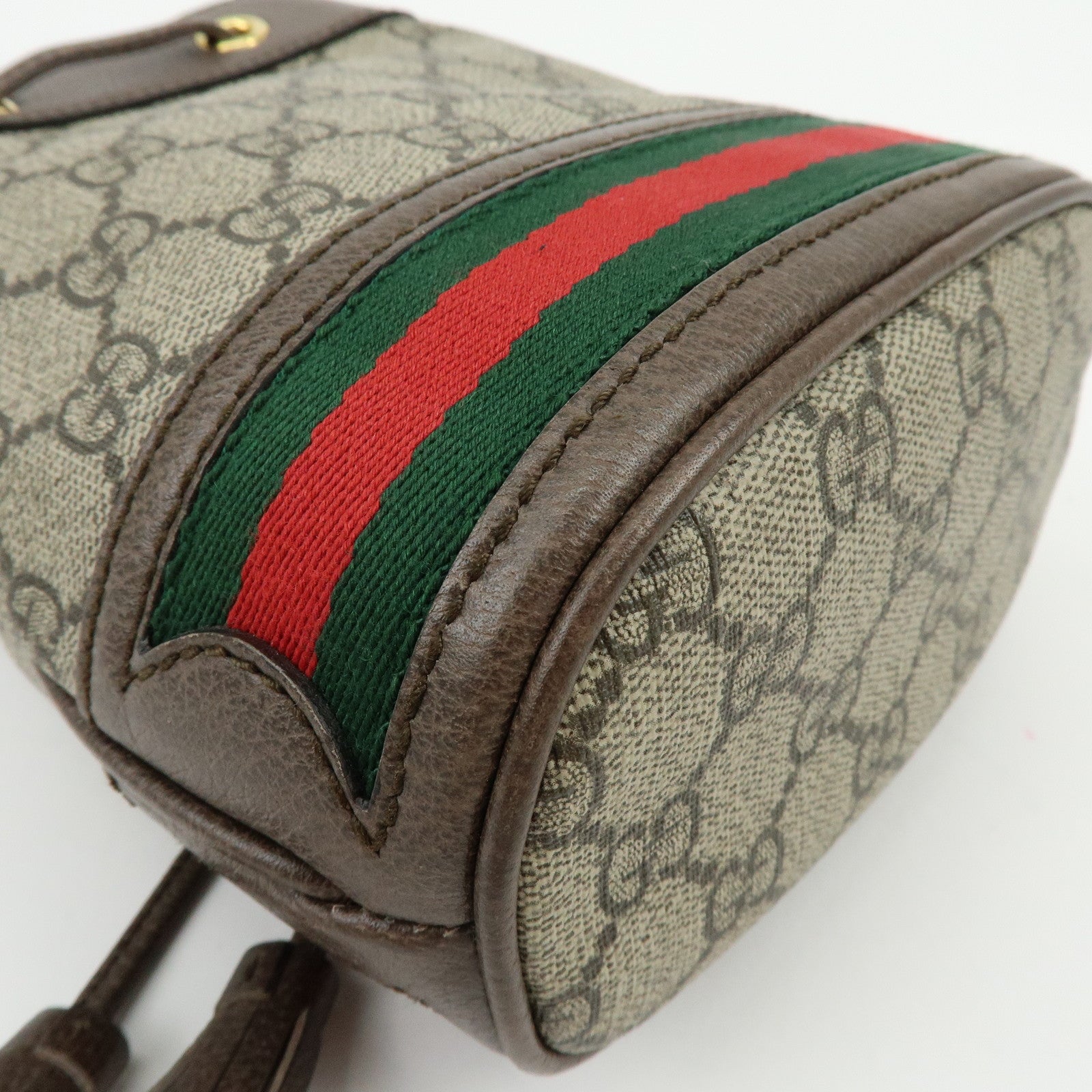 GUCCI Ophidia Sherry GG Supreme Leather Mini Bucket Bag 550620