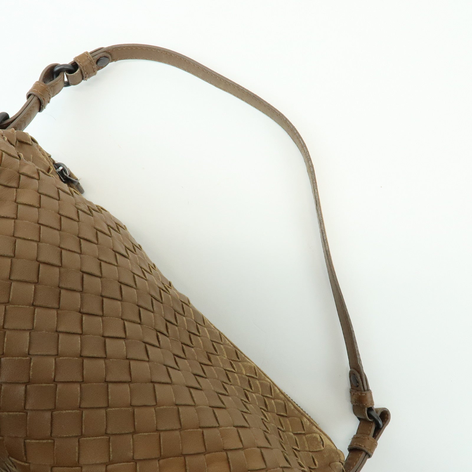 BOTTEGA VENETA Intrecciato Leather Hand Bag Shoulder Bag Mocha Brown