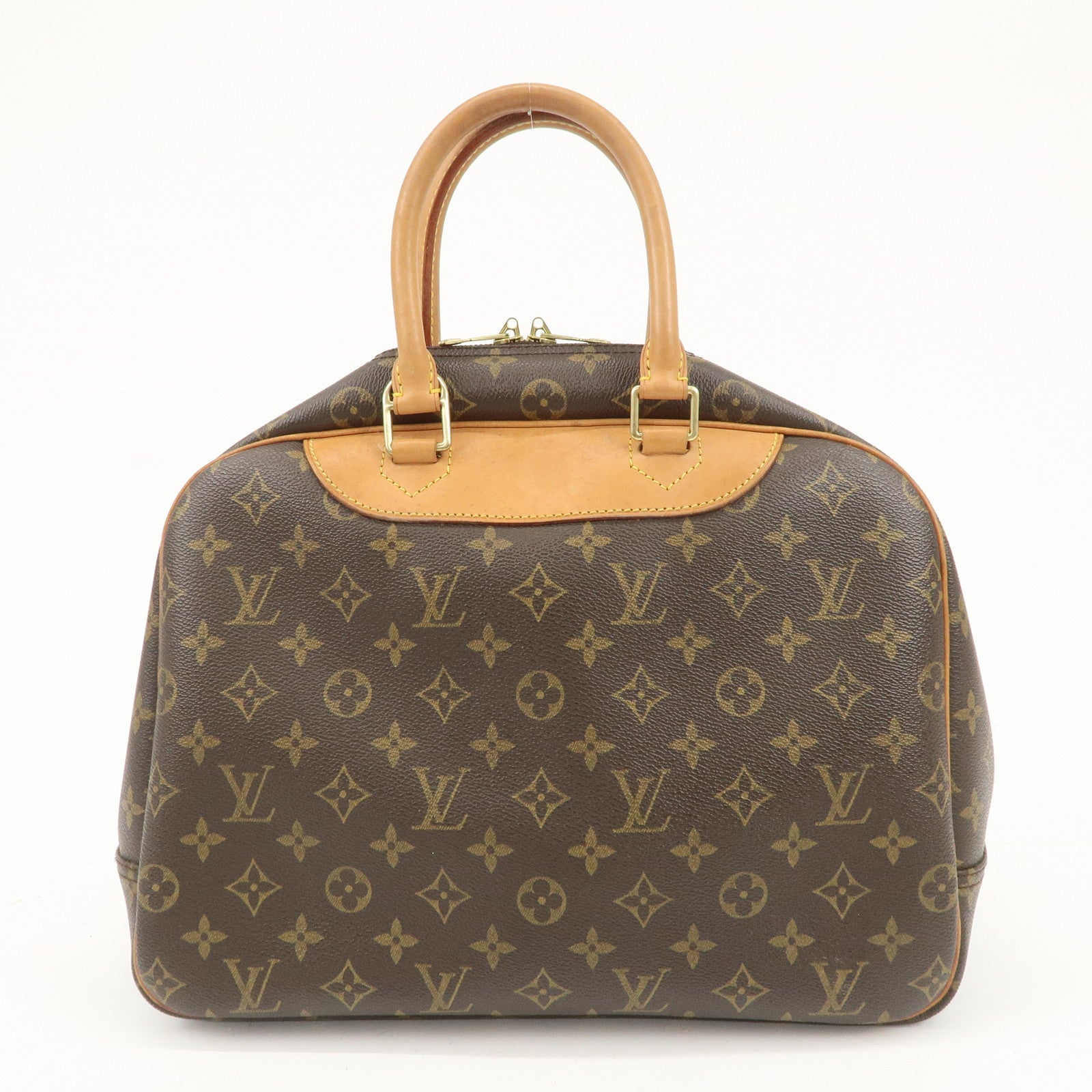 Louis Vuitton Monogram Deauville Hand Bag Brown M47270 Used
