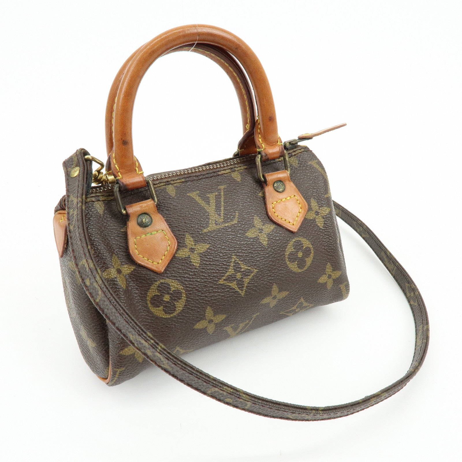 Louis Vuitton Monogram Canvas Mini Speedy Hand Bag Brown M41534