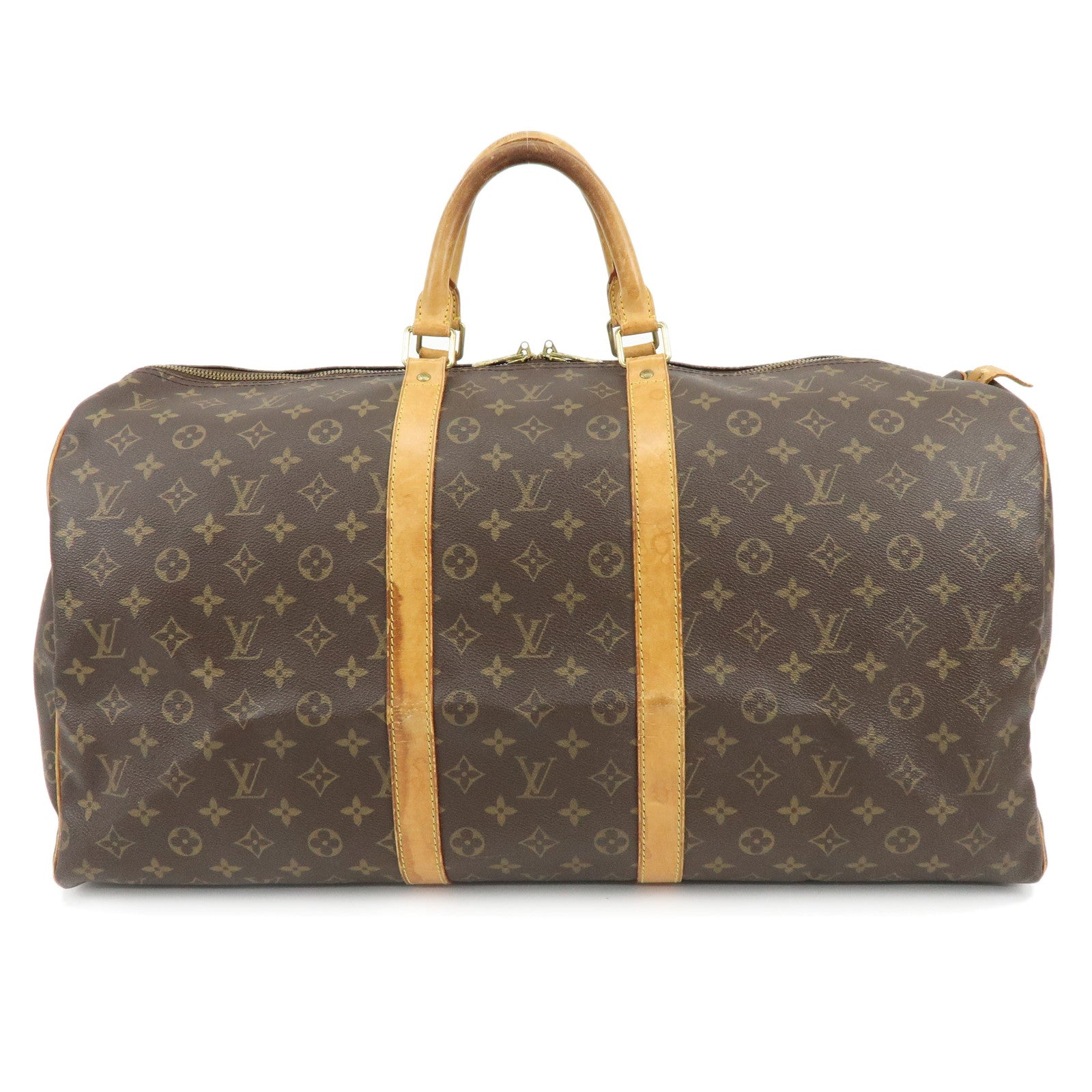 Louis Vuitton Monogram Keep All 55 Boston Bag Hand Bag Brown M41424
