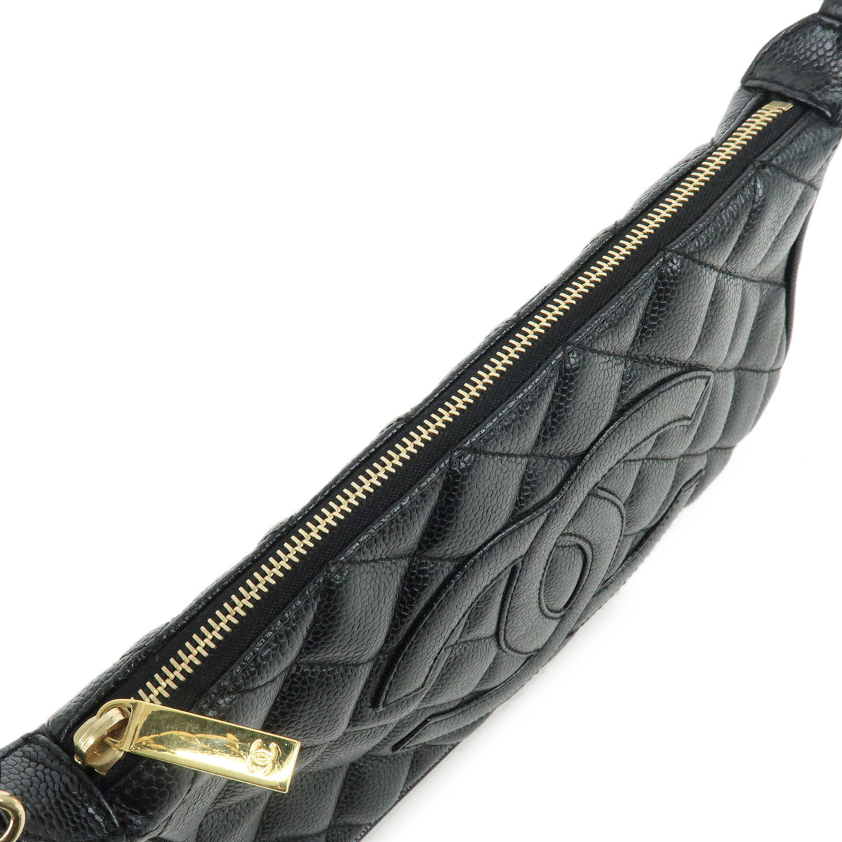 CHANEL Matelasse Caviarskin Chain Shoulder Bag Black A22476