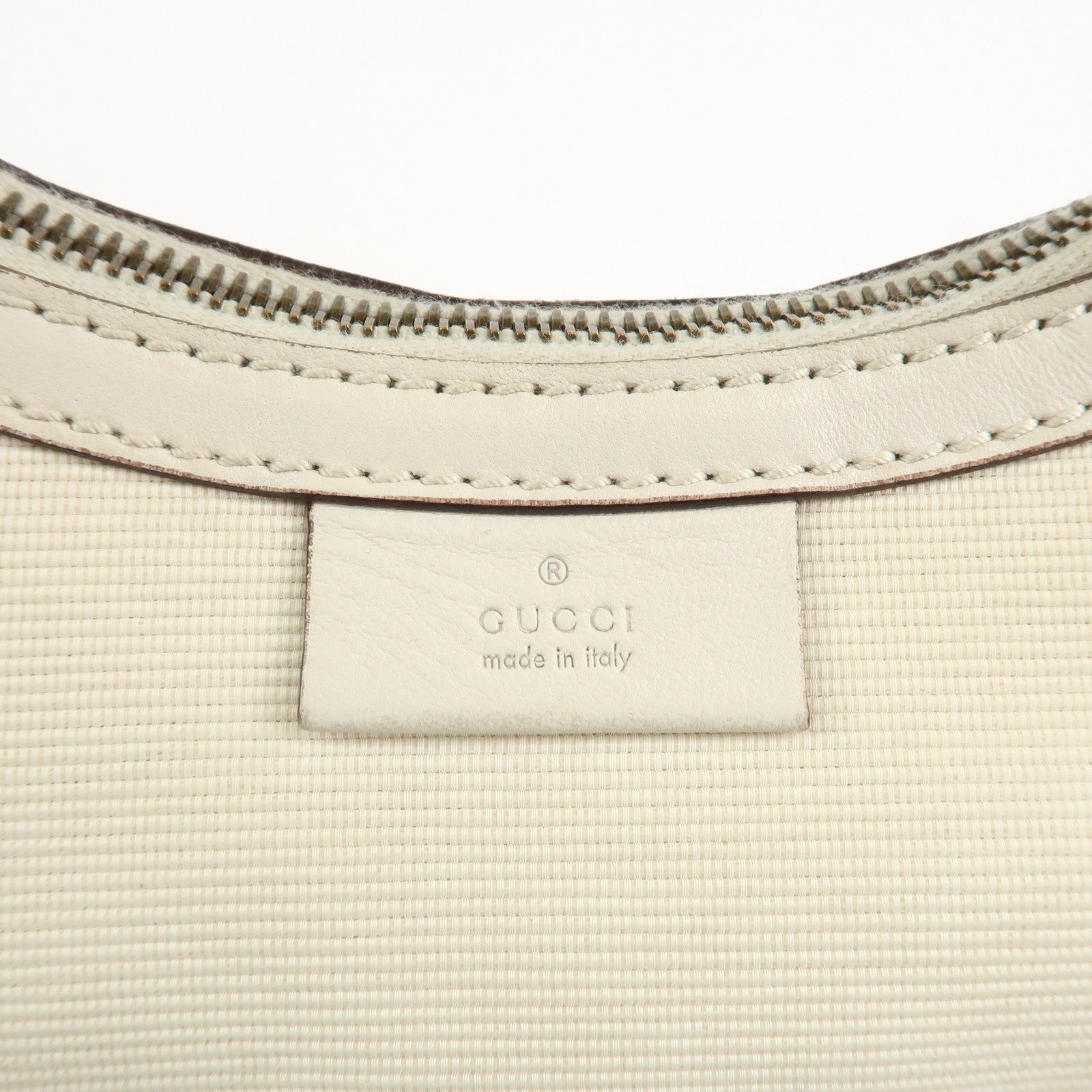 GUCCI Canvas Leather Hobo Bag Shoulder Bag Hand Bag Ivory 106293 Used