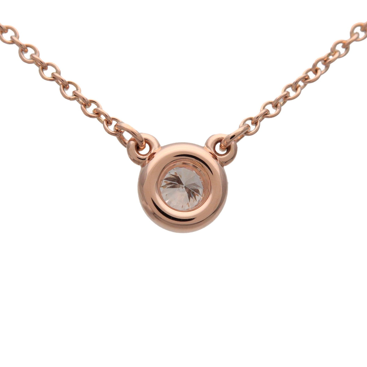 Tiffany & Co By The Yard 1P Diamond Necklace K18 750PG Rose Gold