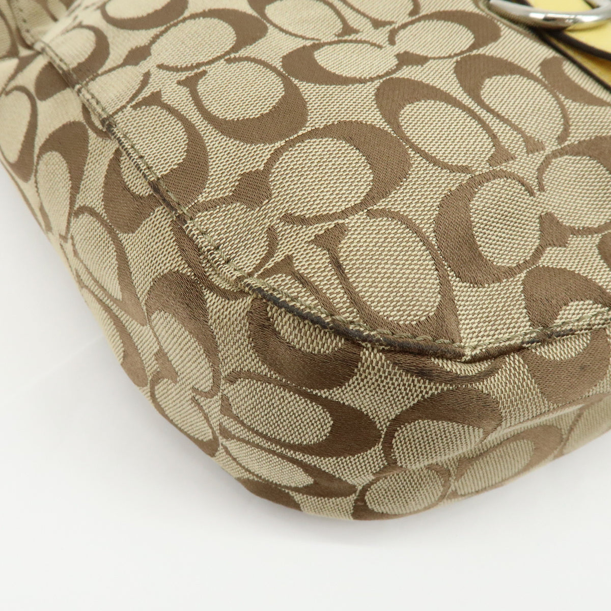 COACH Lot of 2 Signature Canvas Leather Shoulder Bag Beige Pink