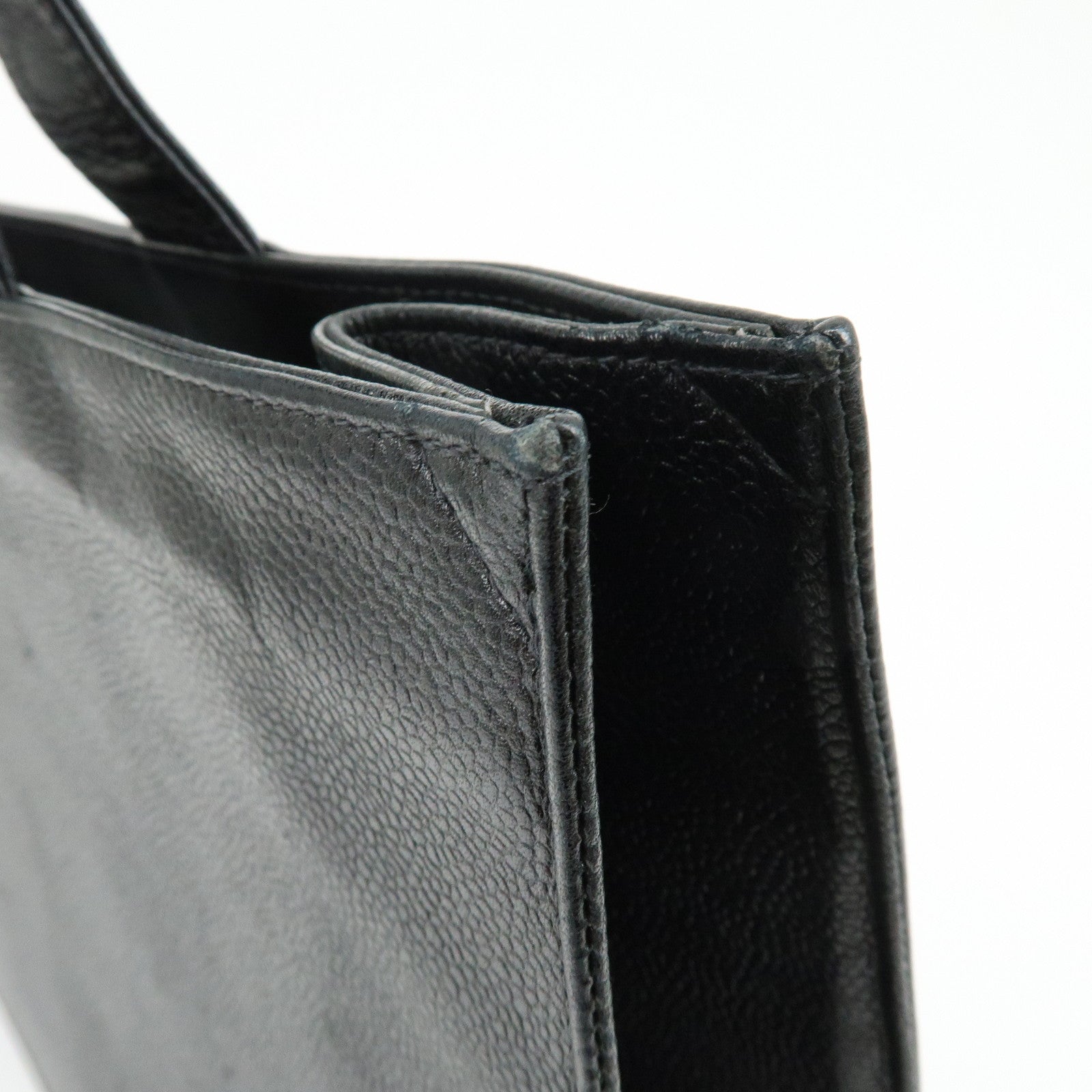 CHANEL COCO Mark Caviarskin Tote Bag Shoulder Bag Black